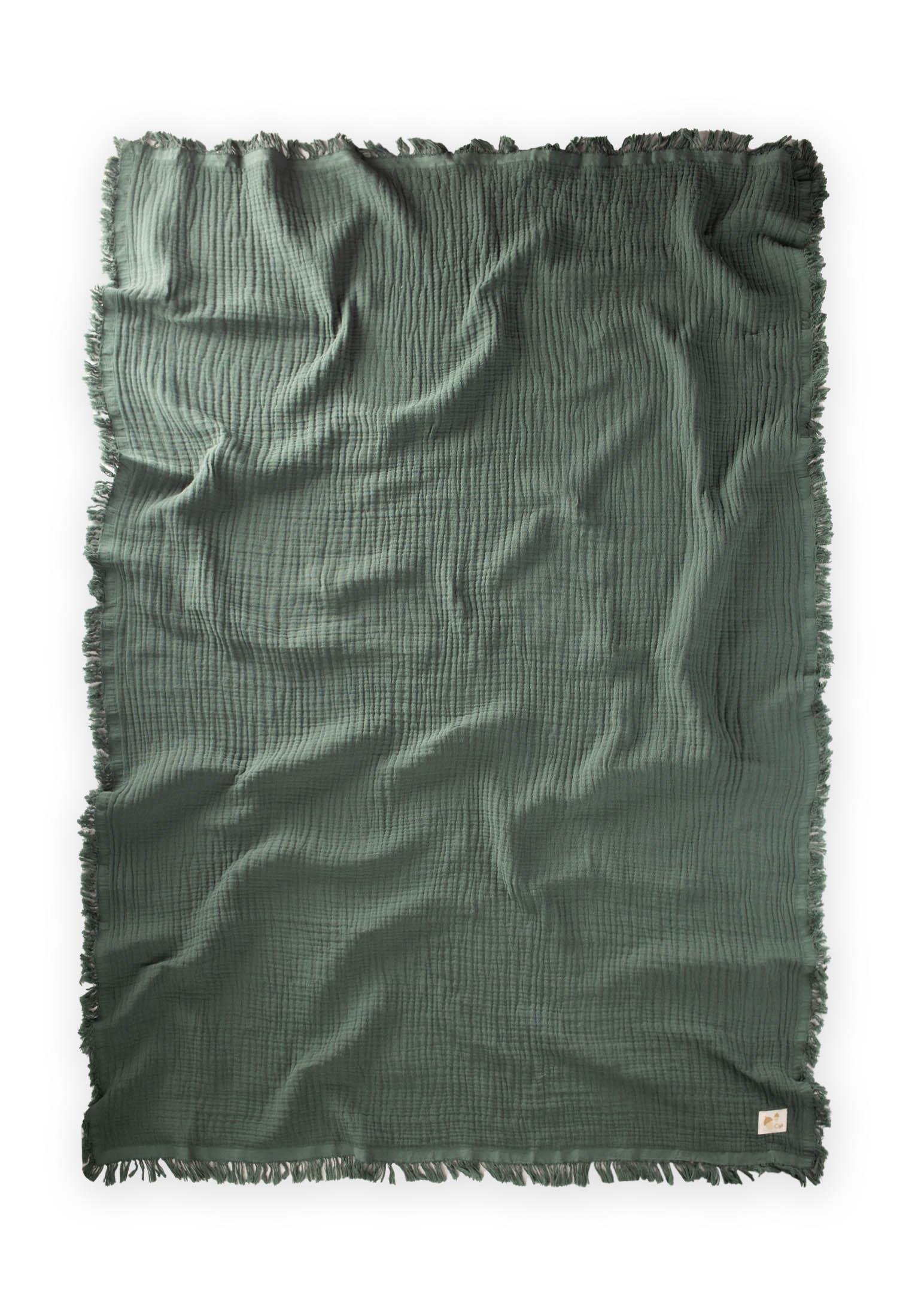 CigitDört Kat K. Püsküllü Battaniye 80X120 Cm HAKİ YEŞİL