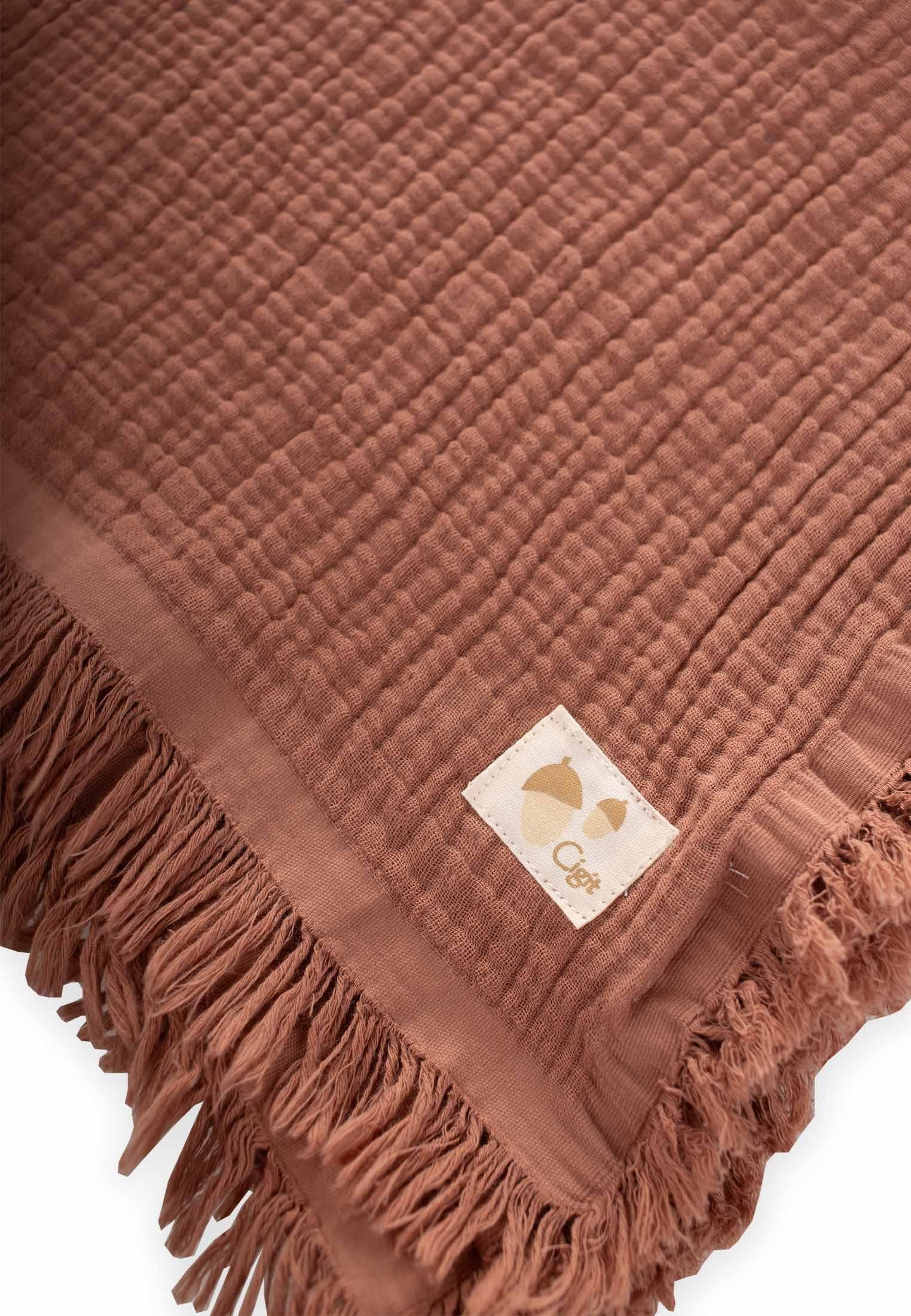 CigitDört Kat K. Püsküllü Battaniye 80X120 Cm A.KAHVE