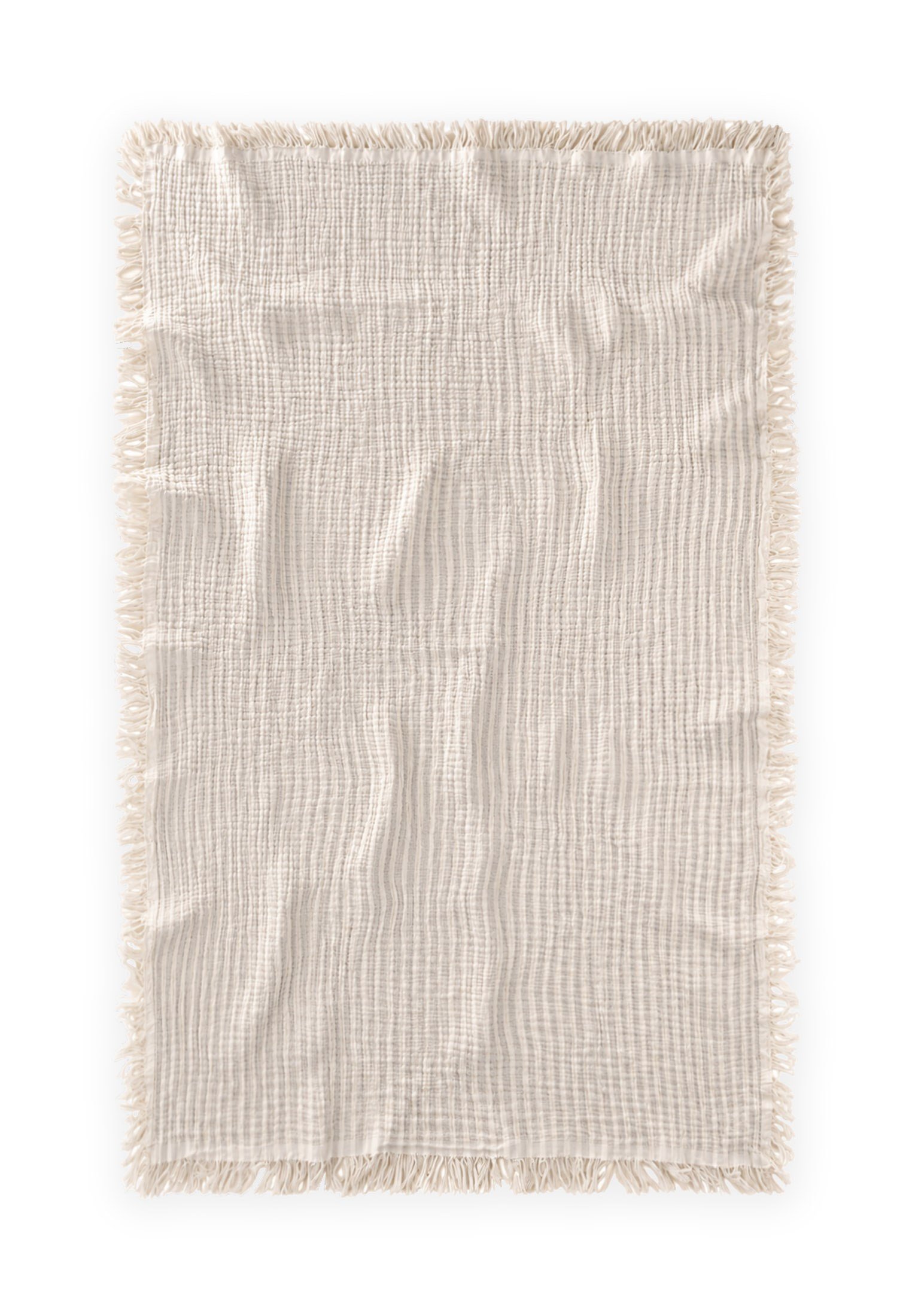 CigitDört Kat K. Püsküllü Battaniye 80X120 Cm VİZON ÇİZGİLİ
