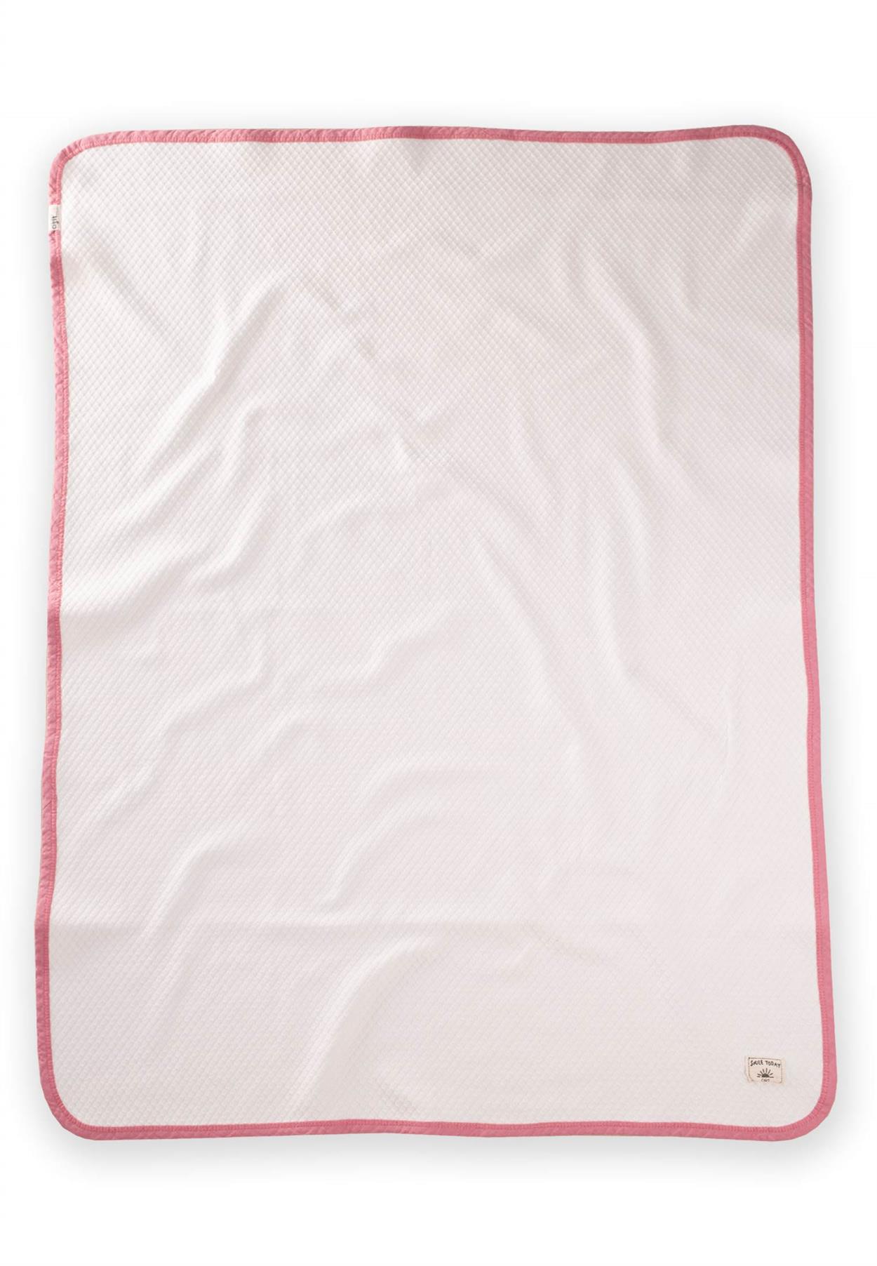 CigitBiyeli Jakarlı Battaniye (Yıkanmıştır) 75X100 Cm +/-3Cm EKRU GÜLKURUSU