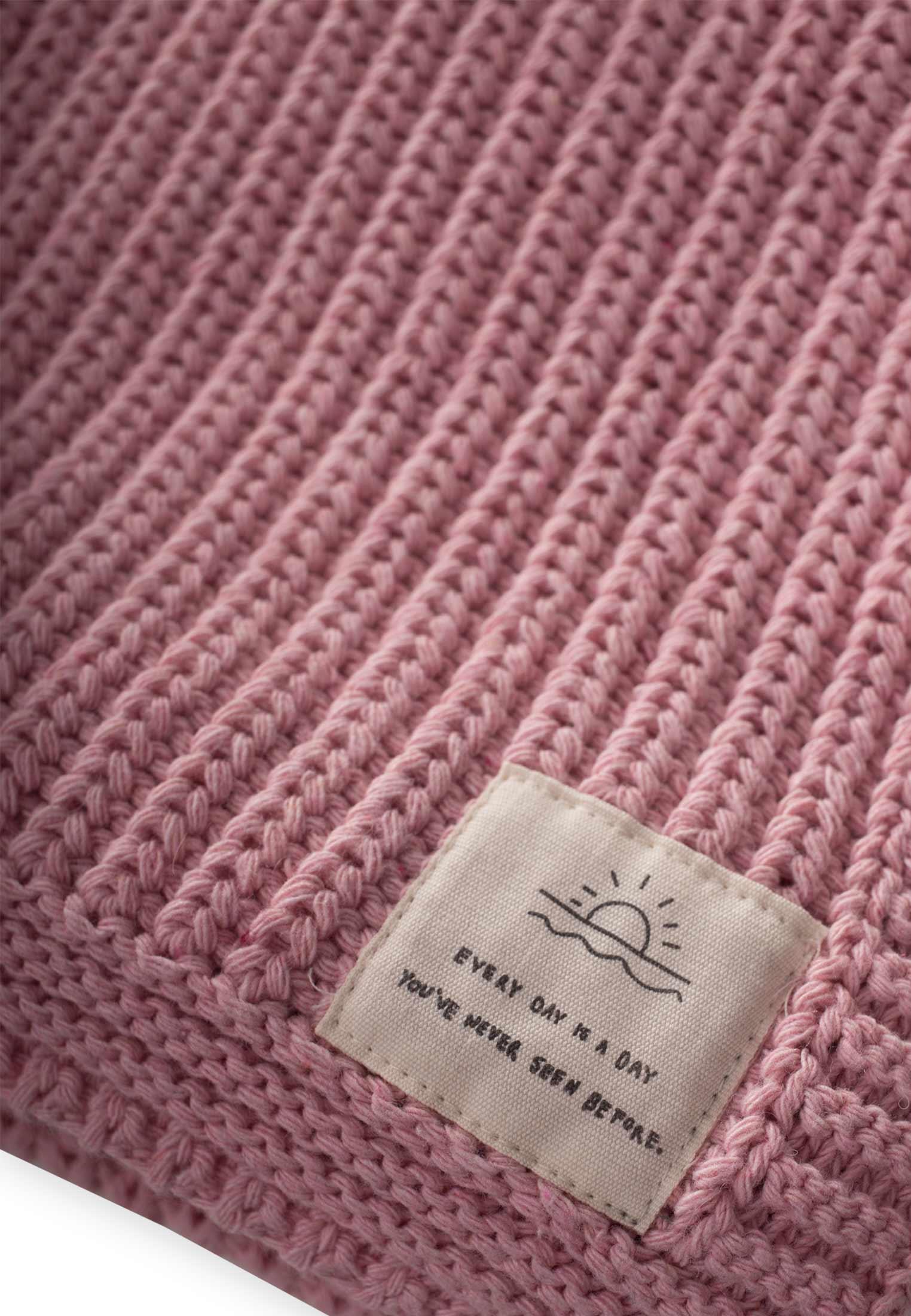 CigitSelanik Örgü Triko Battaniye 80X100 (+/-5 Cm ) PEMBE