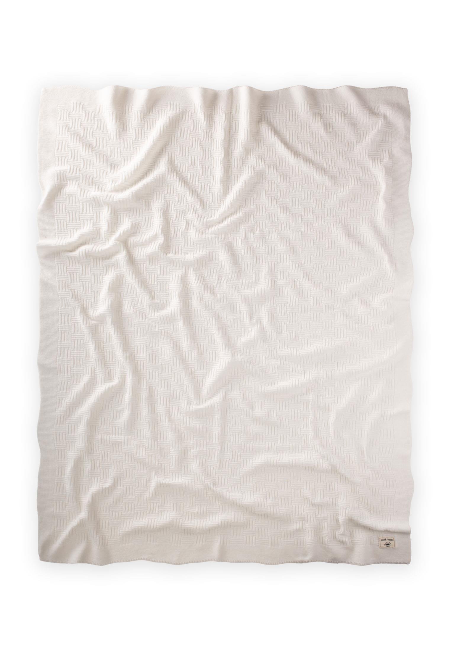 CigitDama Desen İnce Triko Battaniye 80X100 Cm (+/-5 ) EKRU