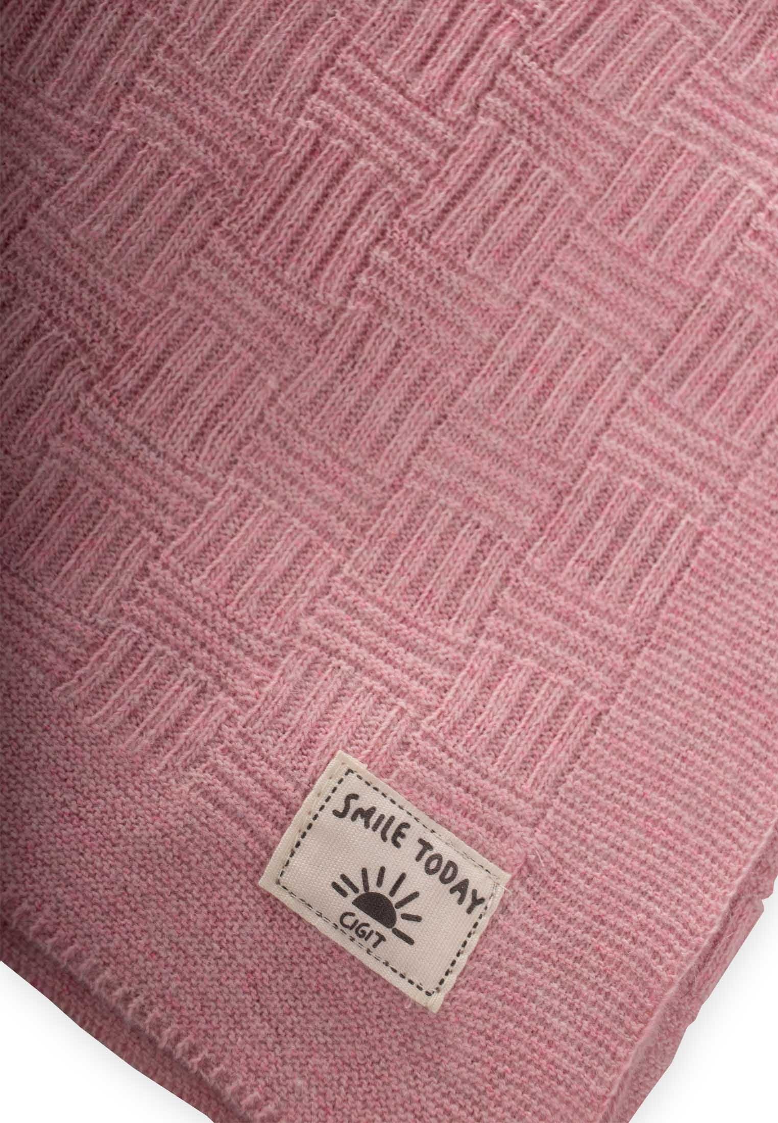 CigitDama Desen İnce Triko Battaniye 80X100 Cm (+/-5 ) PEMBE