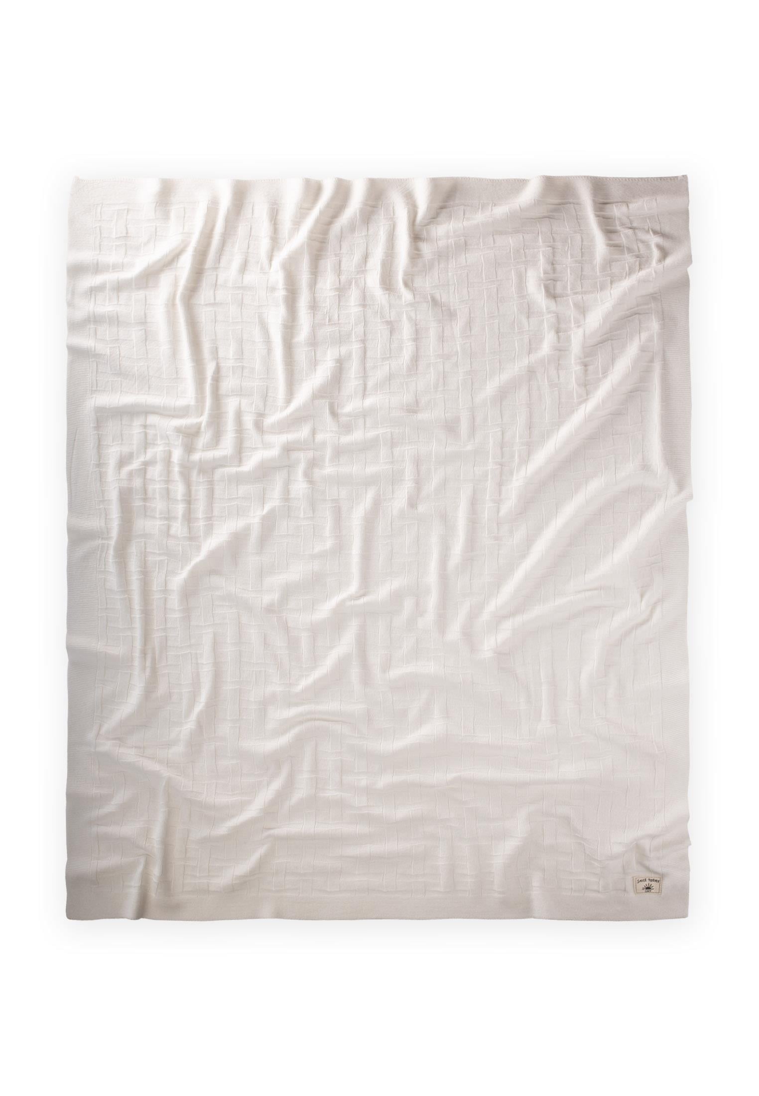 CigitJenga Desen İnce Triko Battaniye 80X100 Cm (+/-5) EKRU
