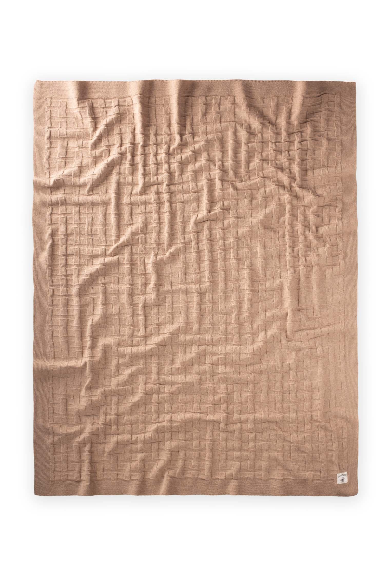 CigitJenga Desen İnce Triko Battaniye 80X100 Cm (+/-5) VİZON