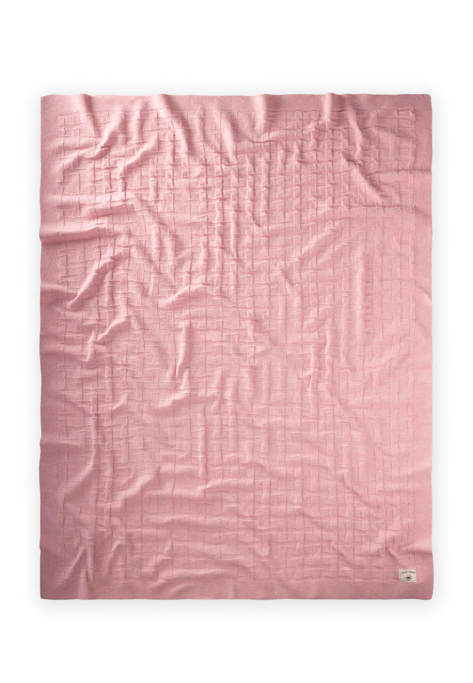 CigitJenga Desen İnce Triko Battaniye 80X100 Cm (+/-5) PEMBE