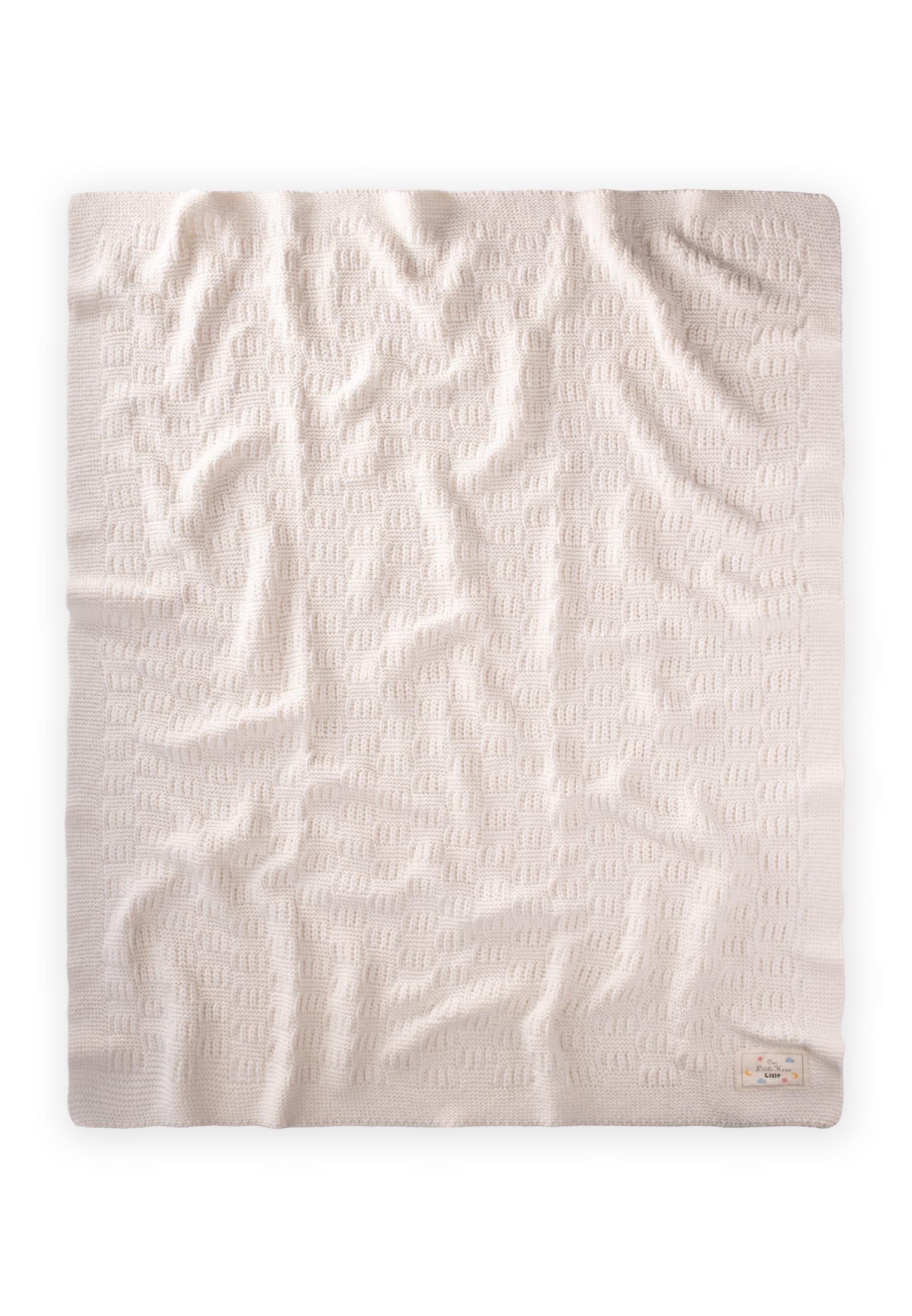 CigitPerge Desen Triko Battaniye 80X100Cm (+/-5Cm ) EKRU