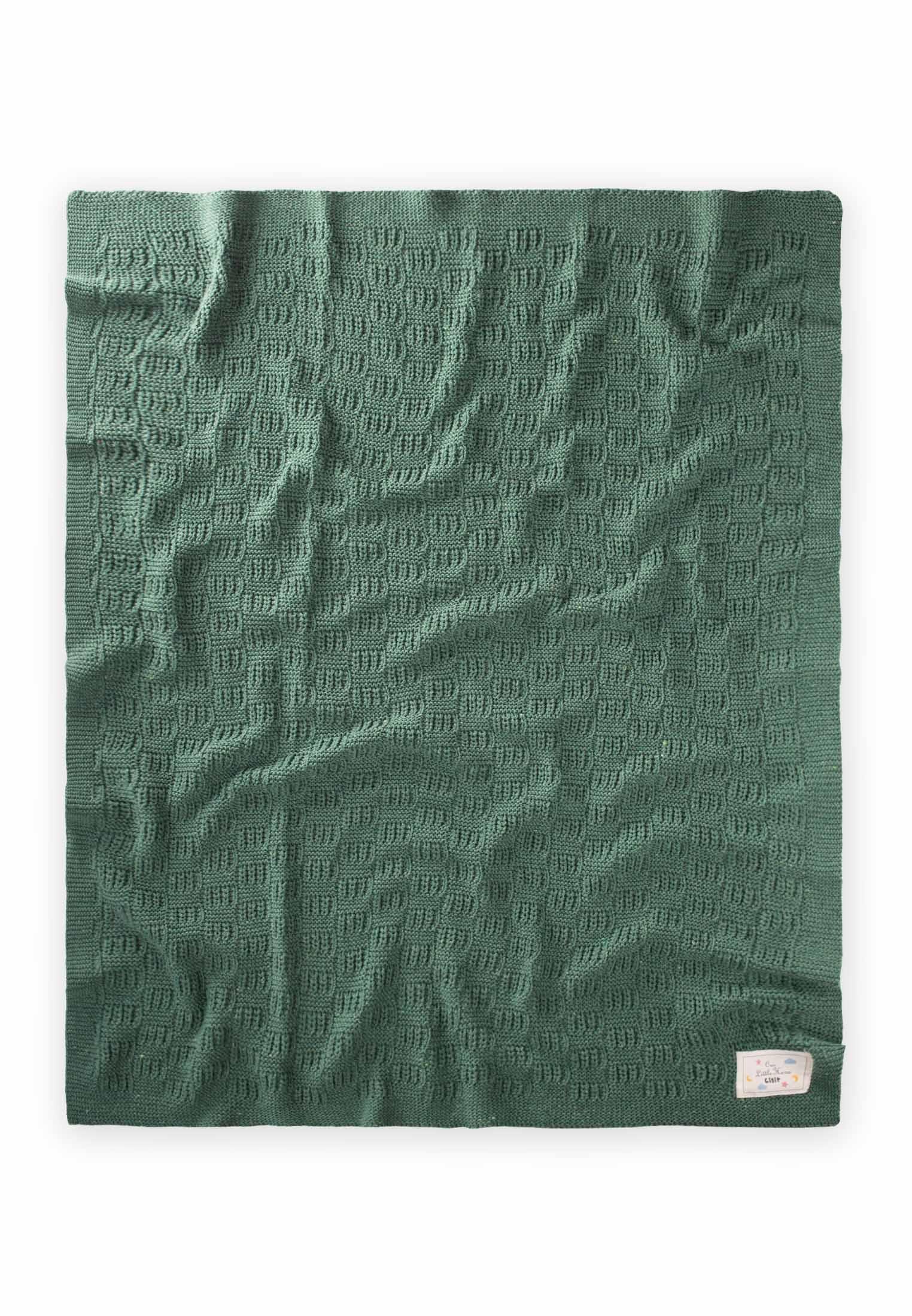 CigitPerge Desen Triko Battaniye 80X100Cm (+/-5Cm ) HAKİ YEŞİL