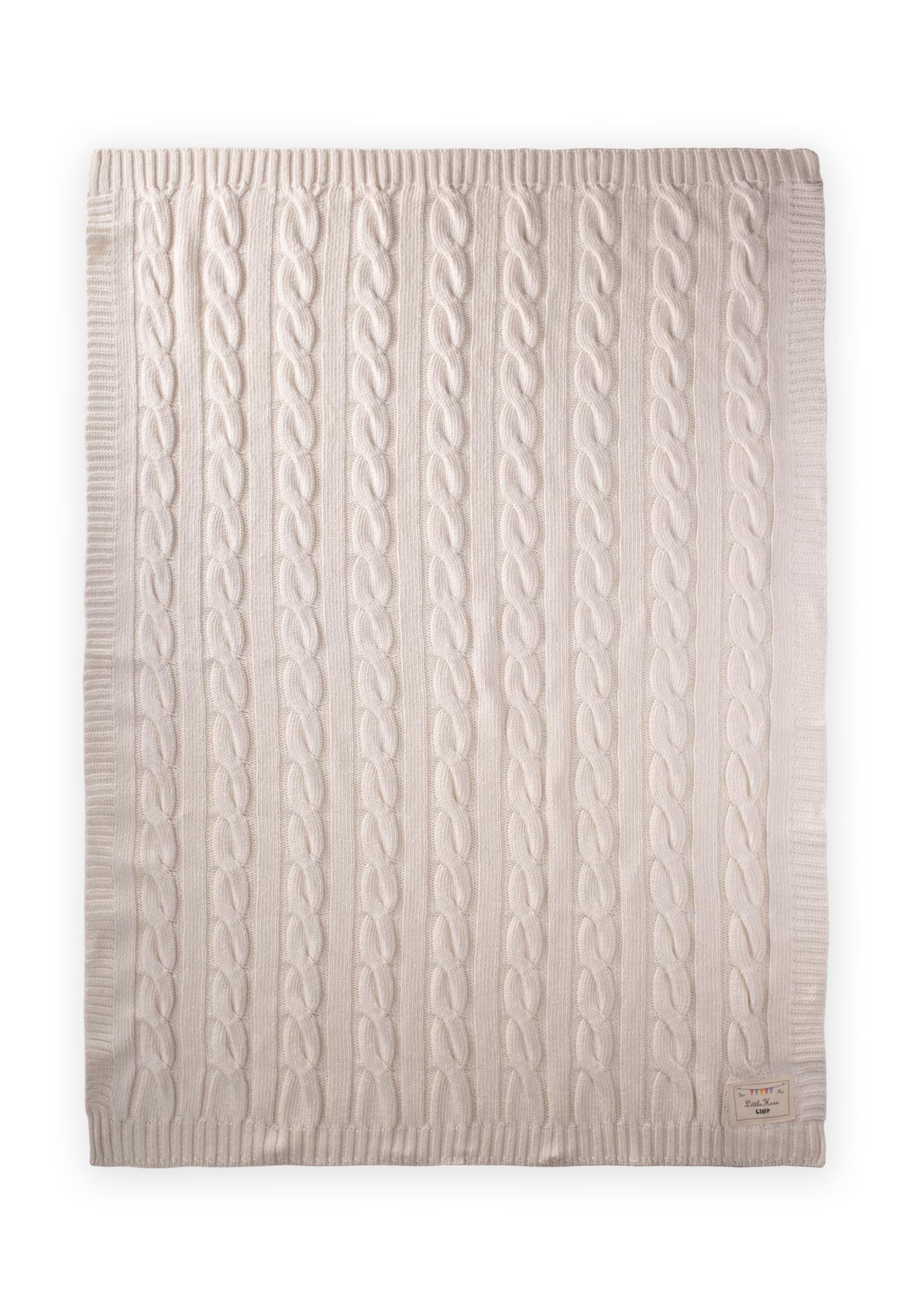 CigitSaç Örgü Triko Battaniye 80X100 Cm (+/-5 Cm) EKRU