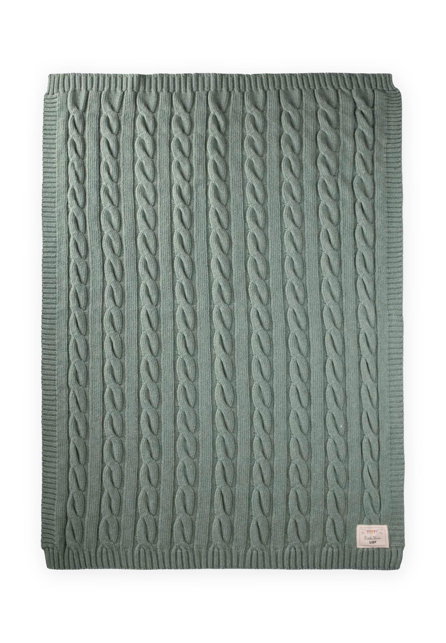 CigitSaç Örgü Triko Battaniye 80X100 Cm (+/-5 Cm) MİNT YEŞİLİ