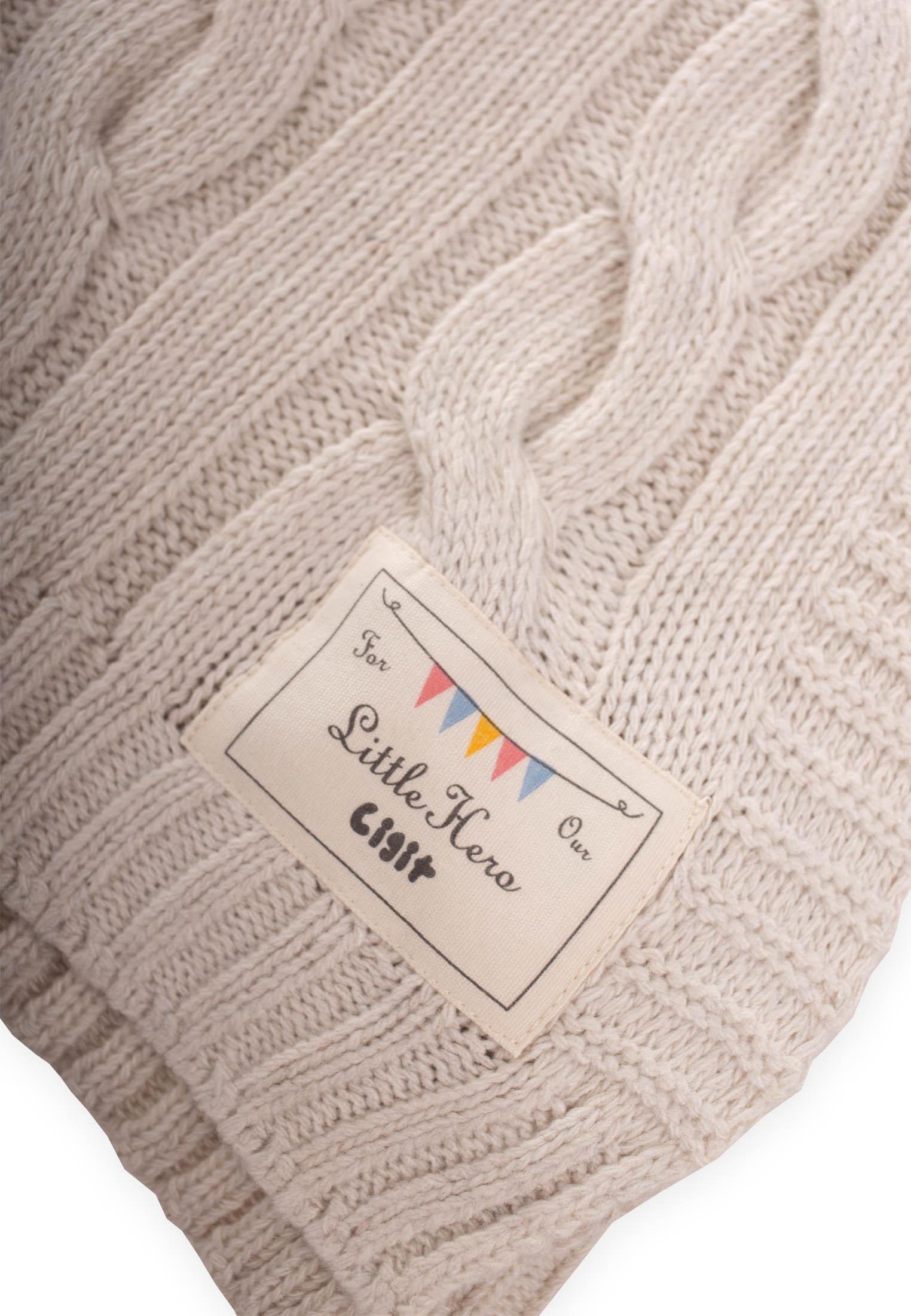 CigitSaç Örgü Triko Battaniye 80X100 Cm (+/-5 Cm) TAŞ