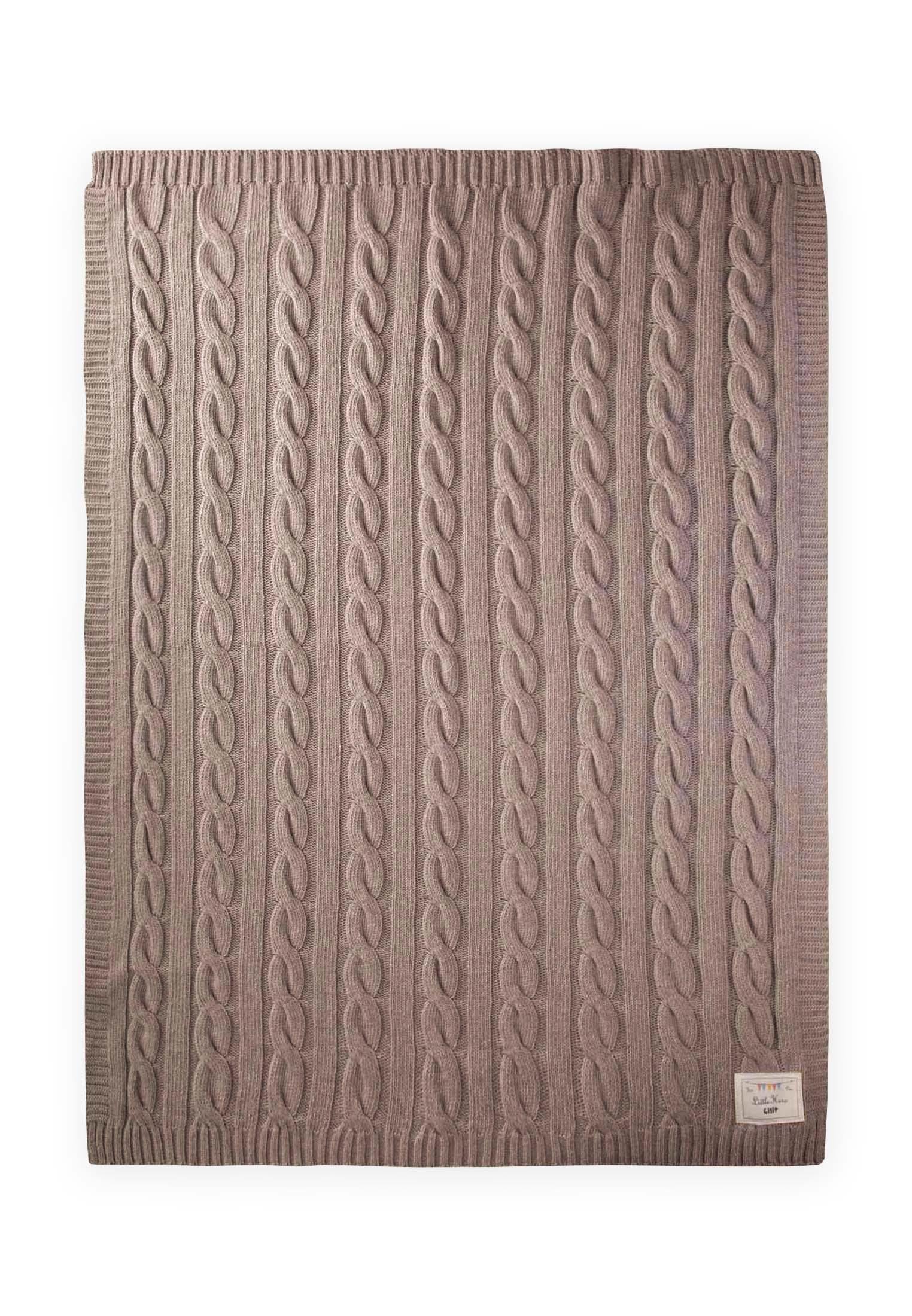 CigitSaç Örgü Triko Battaniye 80X100 Cm (+/-5 Cm) SÜTLÜ KAHVE