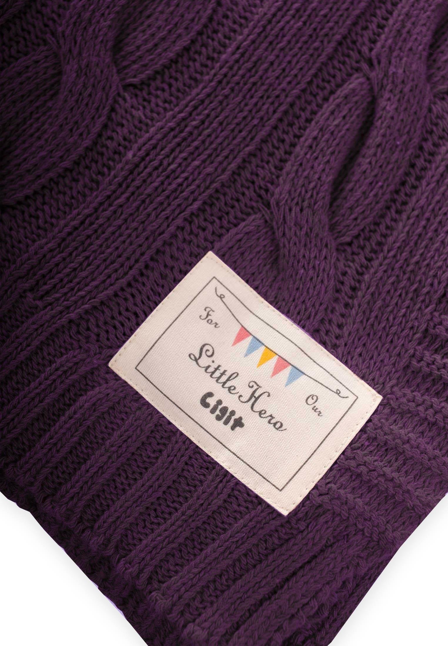 CigitSaç Örgü Triko Battaniye 80X100 Cm (+/-5 Cm) MOR