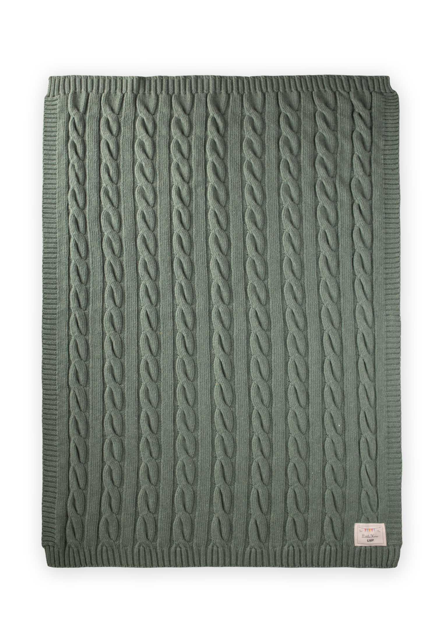 CigitSaç Örgü Triko Battaniye 80X100 Cm (+/-5 Cm) YEŞİL