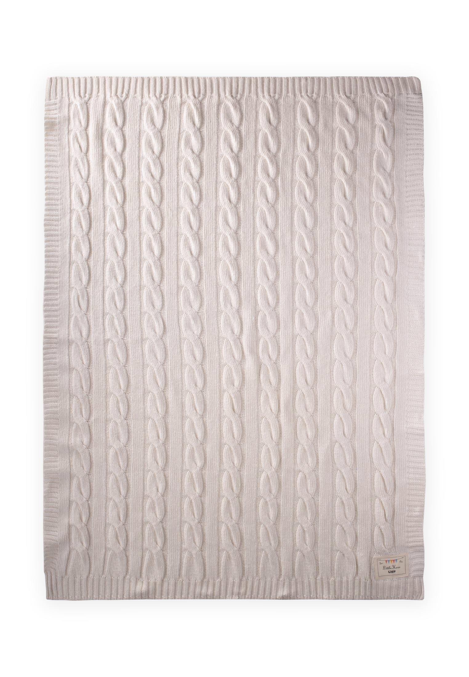 CigitSaç Örgü Triko Battaniye 80X100 Cm (+/-5 Cm) NATUREL