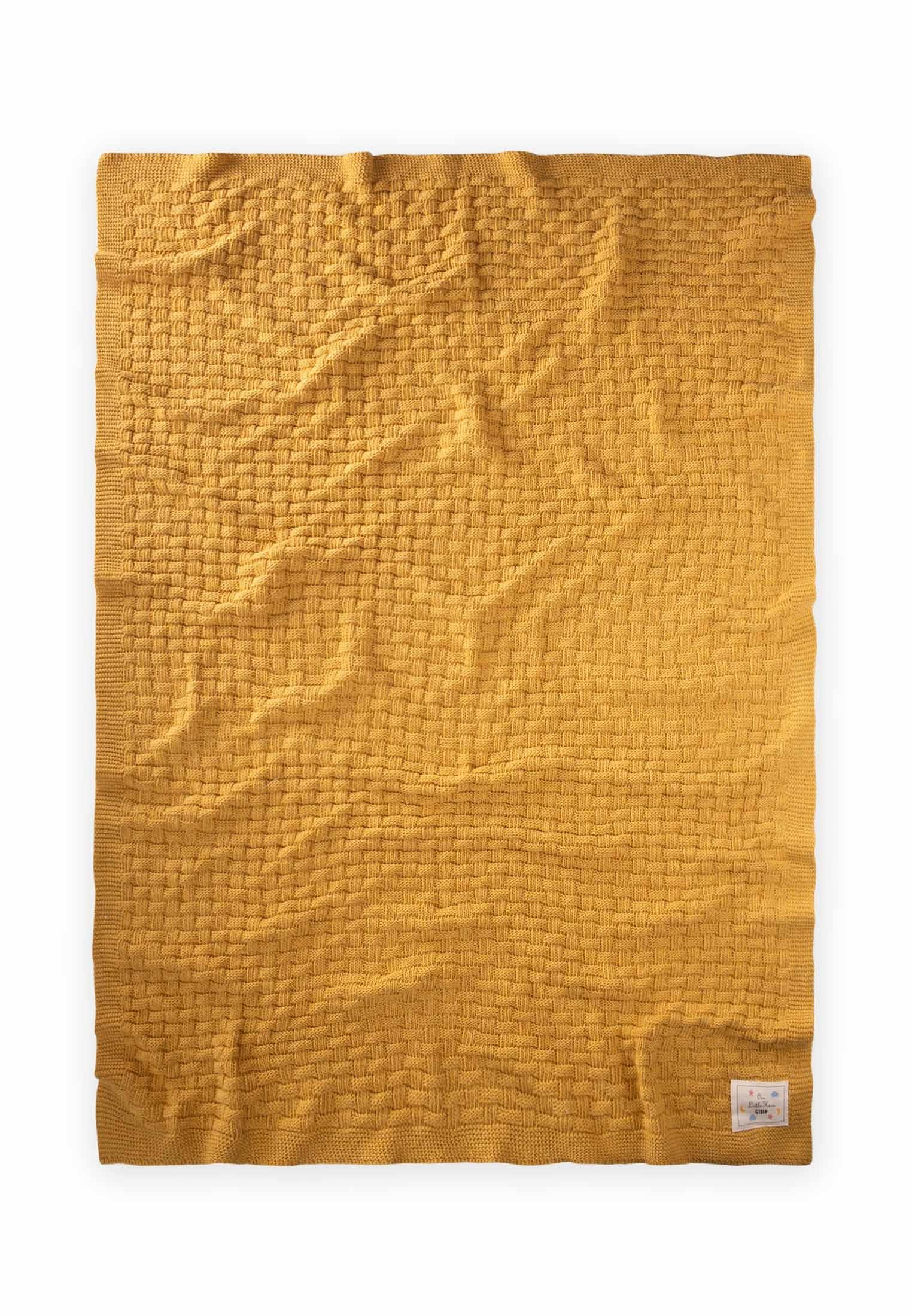 CigitRoma Desen Triko Battaniye 80X100Cm HARDAL SARI