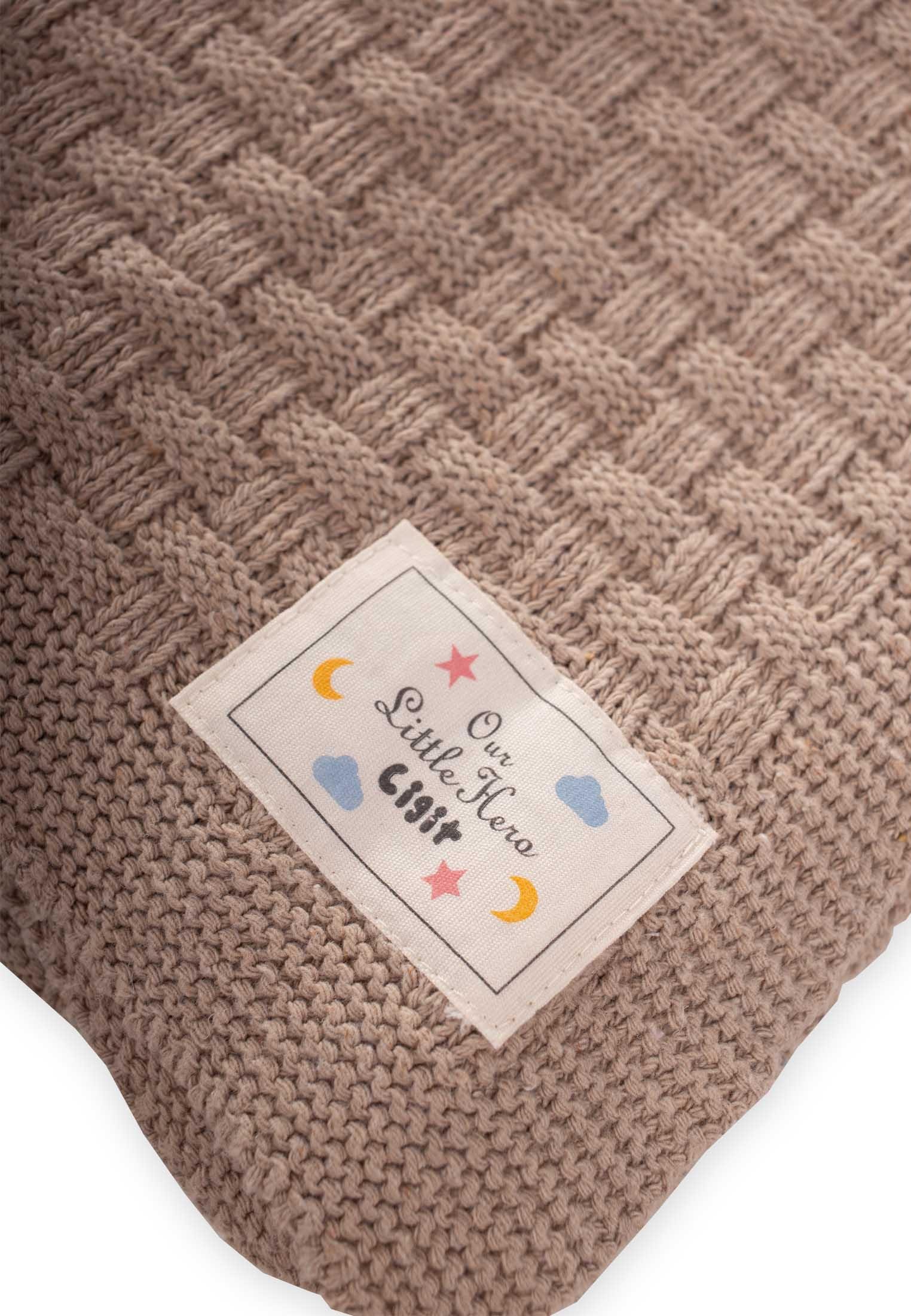 CigitRoma Desen Triko Battaniye 80X100Cm BEJ