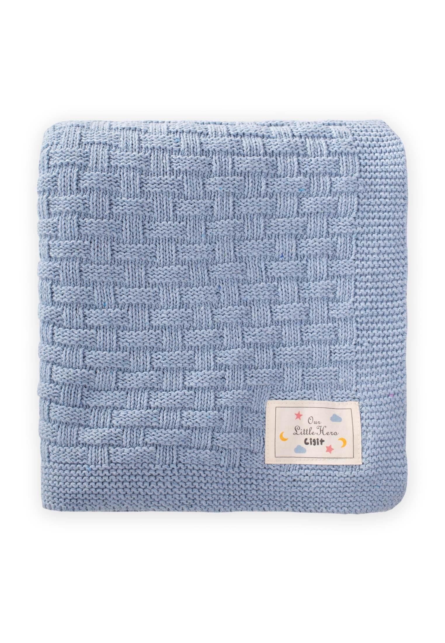 CigitRoma Desen Triko Battaniye 80X100Cm A MAVİ