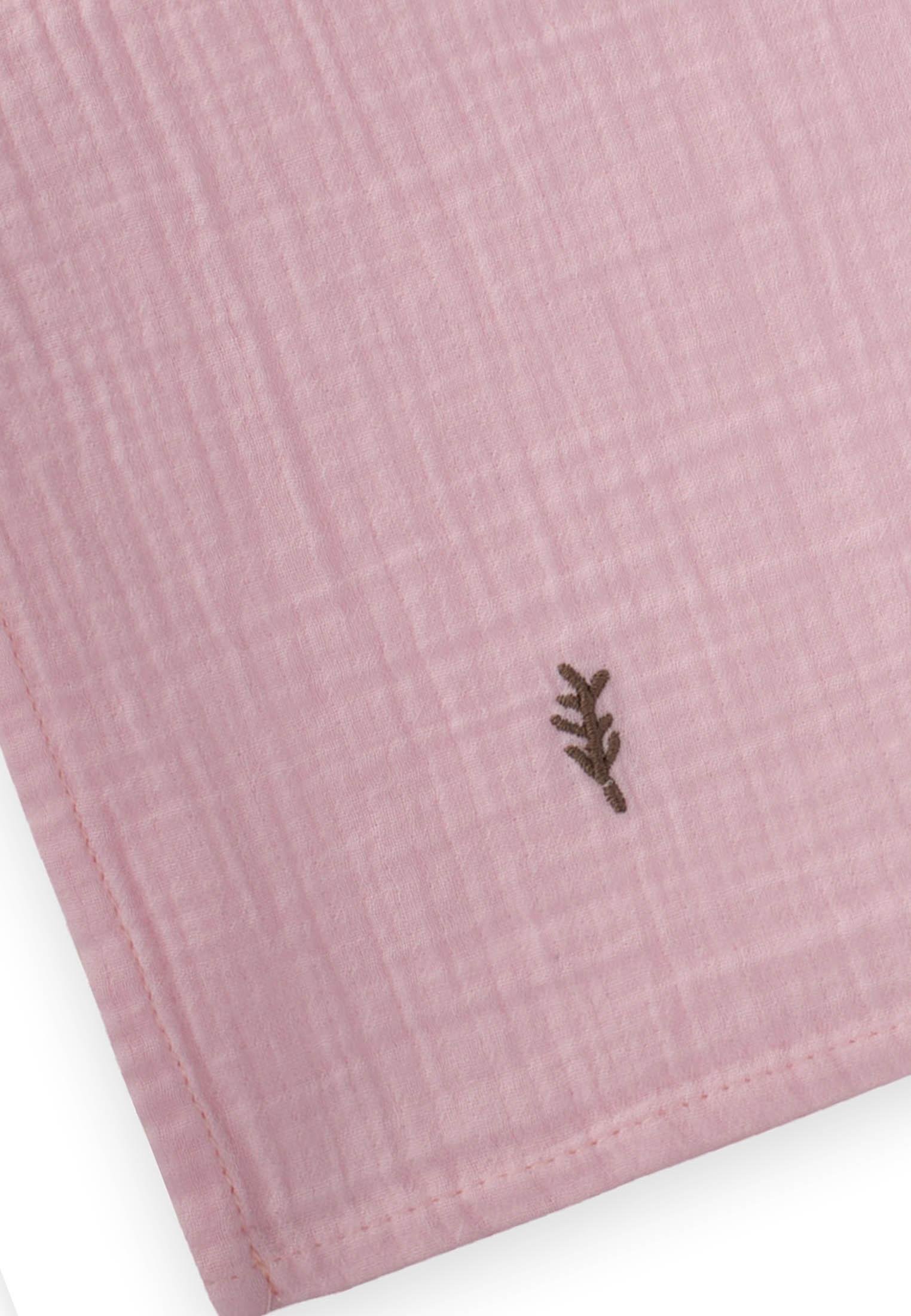 CigitNakışlı Müslin Battaniye 90X100 Cm PUDRA PEMBE