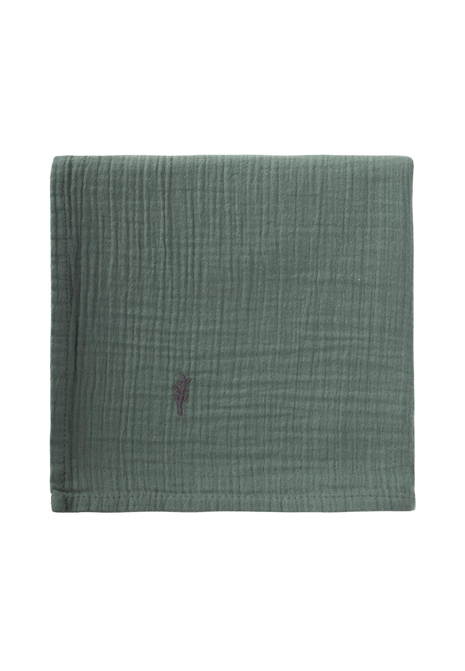 CigitNakışlı Müslin Battaniye 90X100 Cm HAKİ YEŞİL