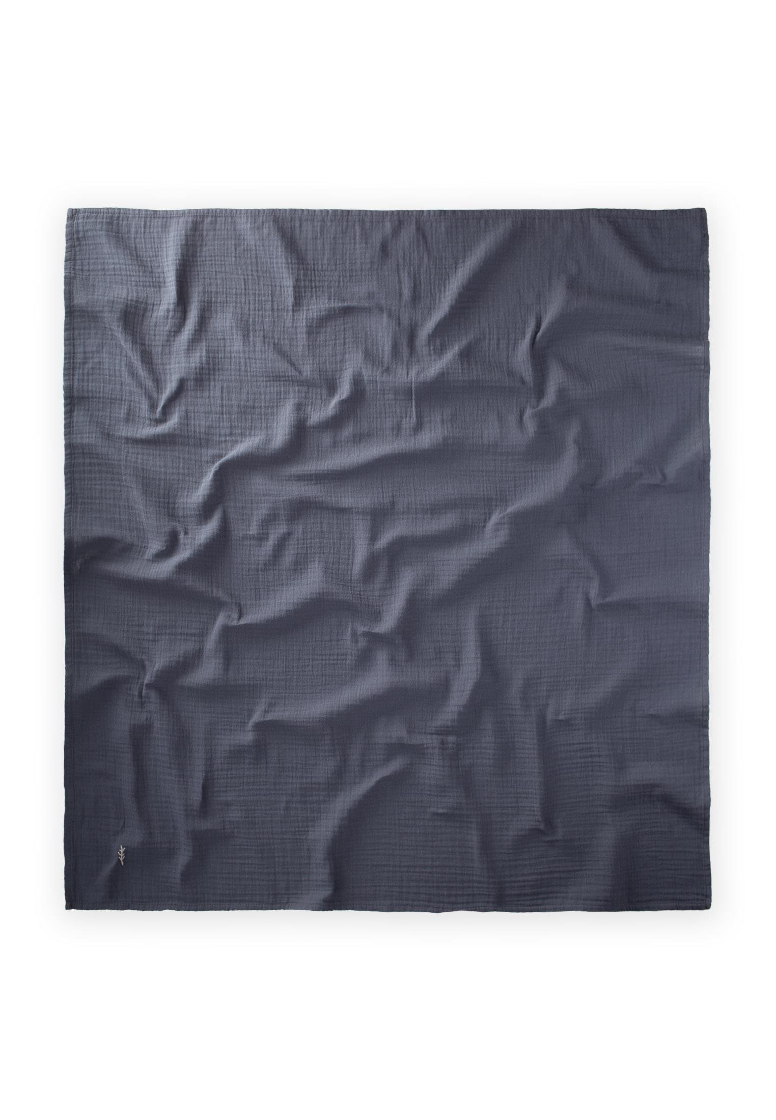 CigitNakışlı Müslin Battaniye 90X100 Cm ANTRASİT