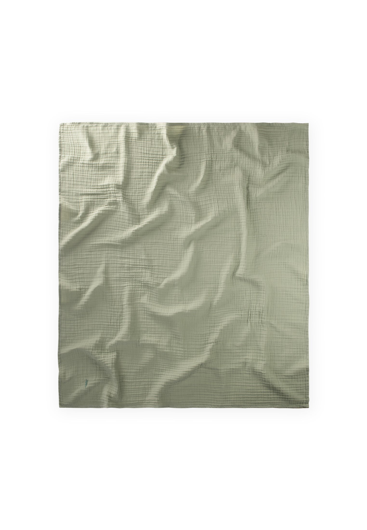 CigitNakışlı Müslin Battaniye 90X100 Cm YEŞİL