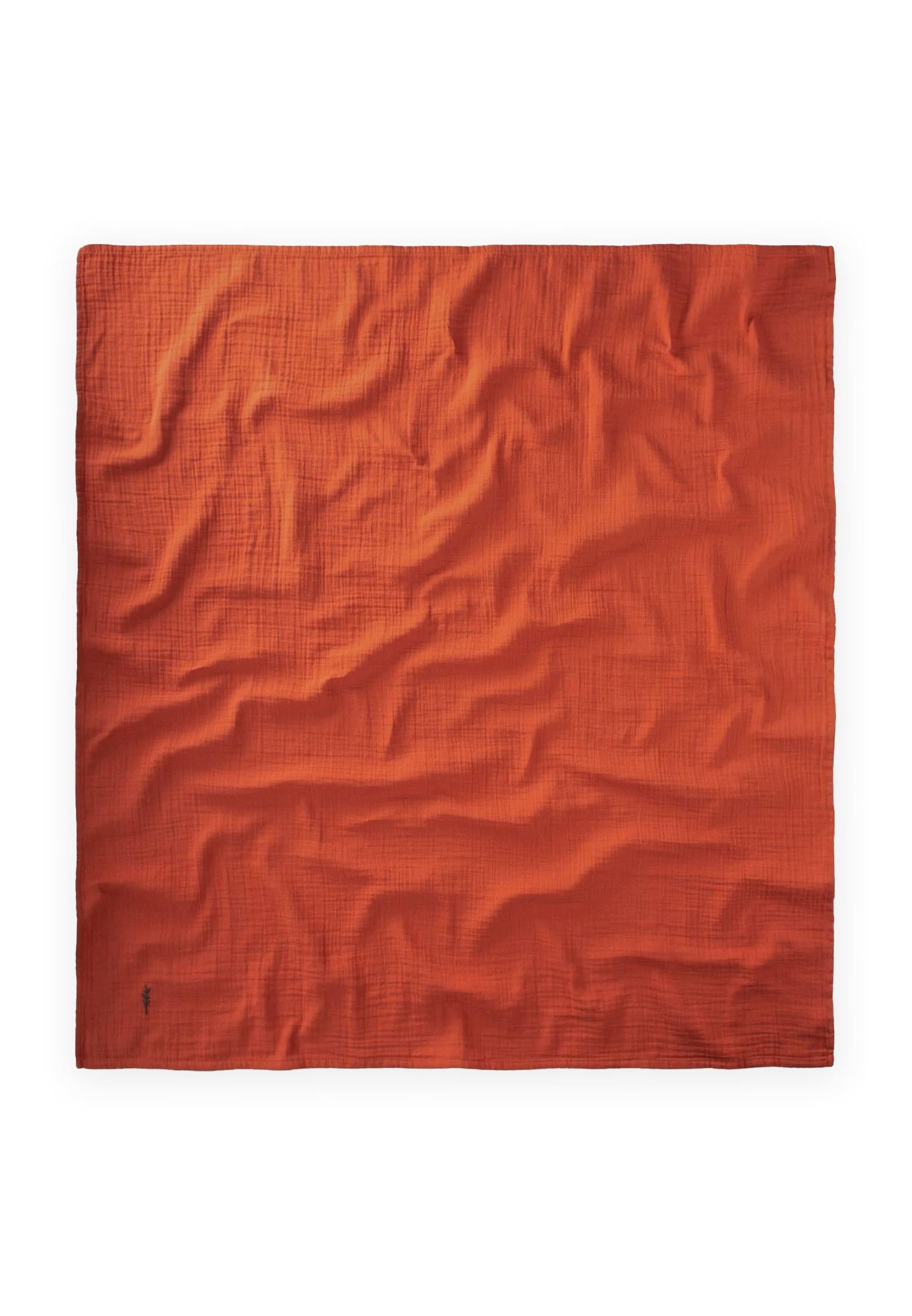 CigitNakışlı Müslin Battaniye 90X100 Cm RUST