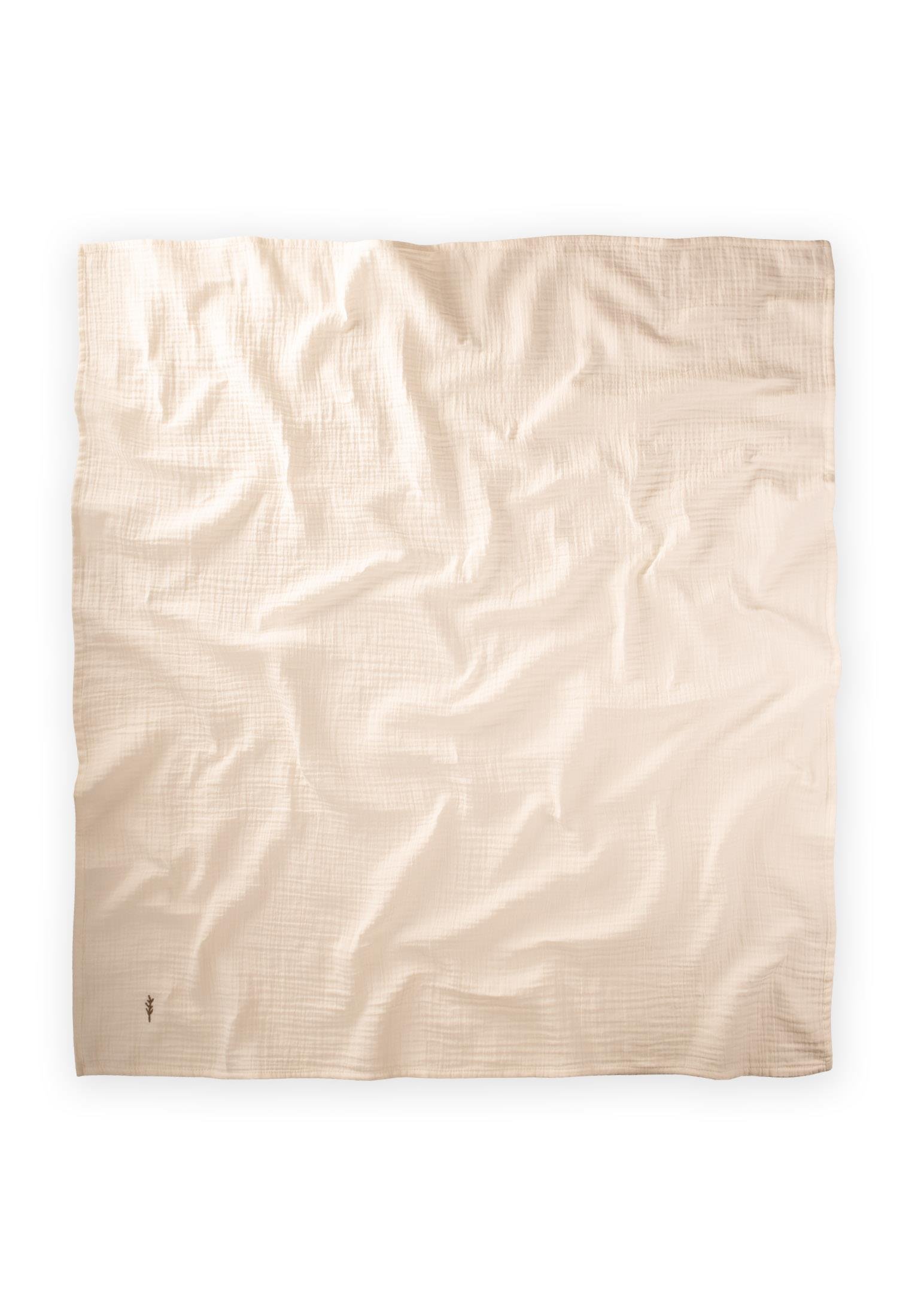 CigitNakışlı Müslin Battaniye 90X100 Cm HAM