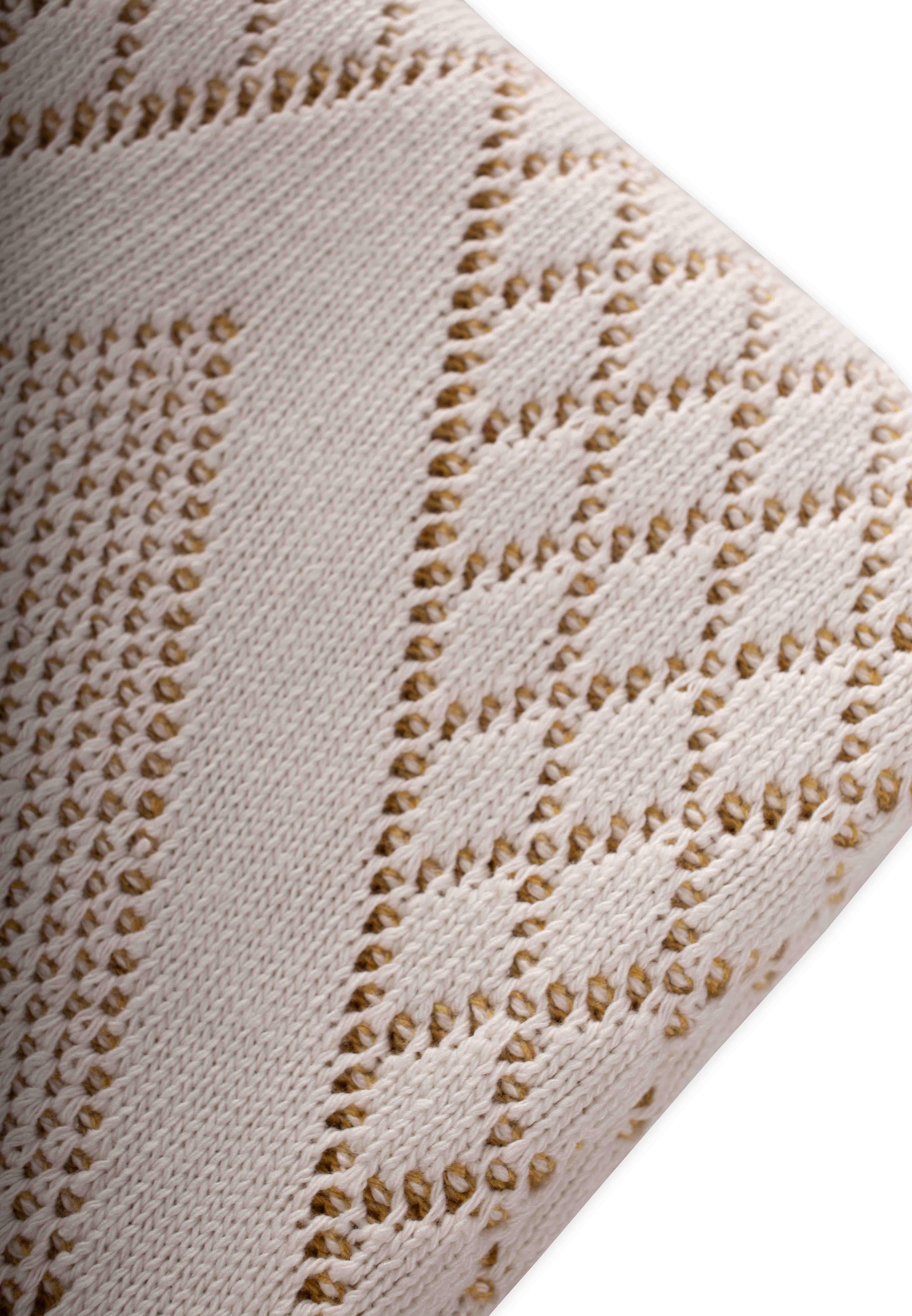 CigitFloransa Model Kutulu Battaniye 80X100 Cm EKRU HARDAL