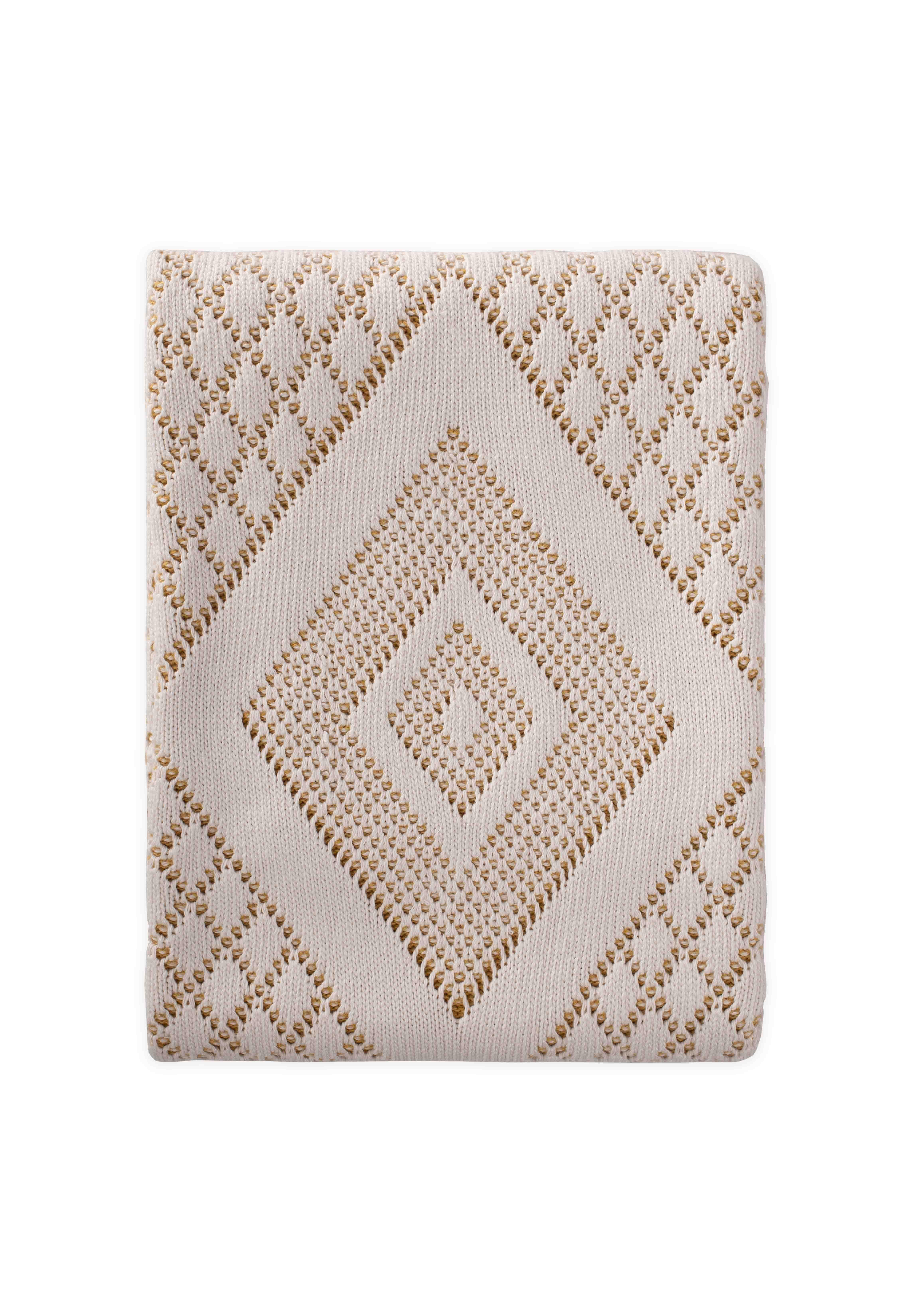 CigitFloransa Model Kutulu Battaniye 80X100 Cm EKRU HARDAL