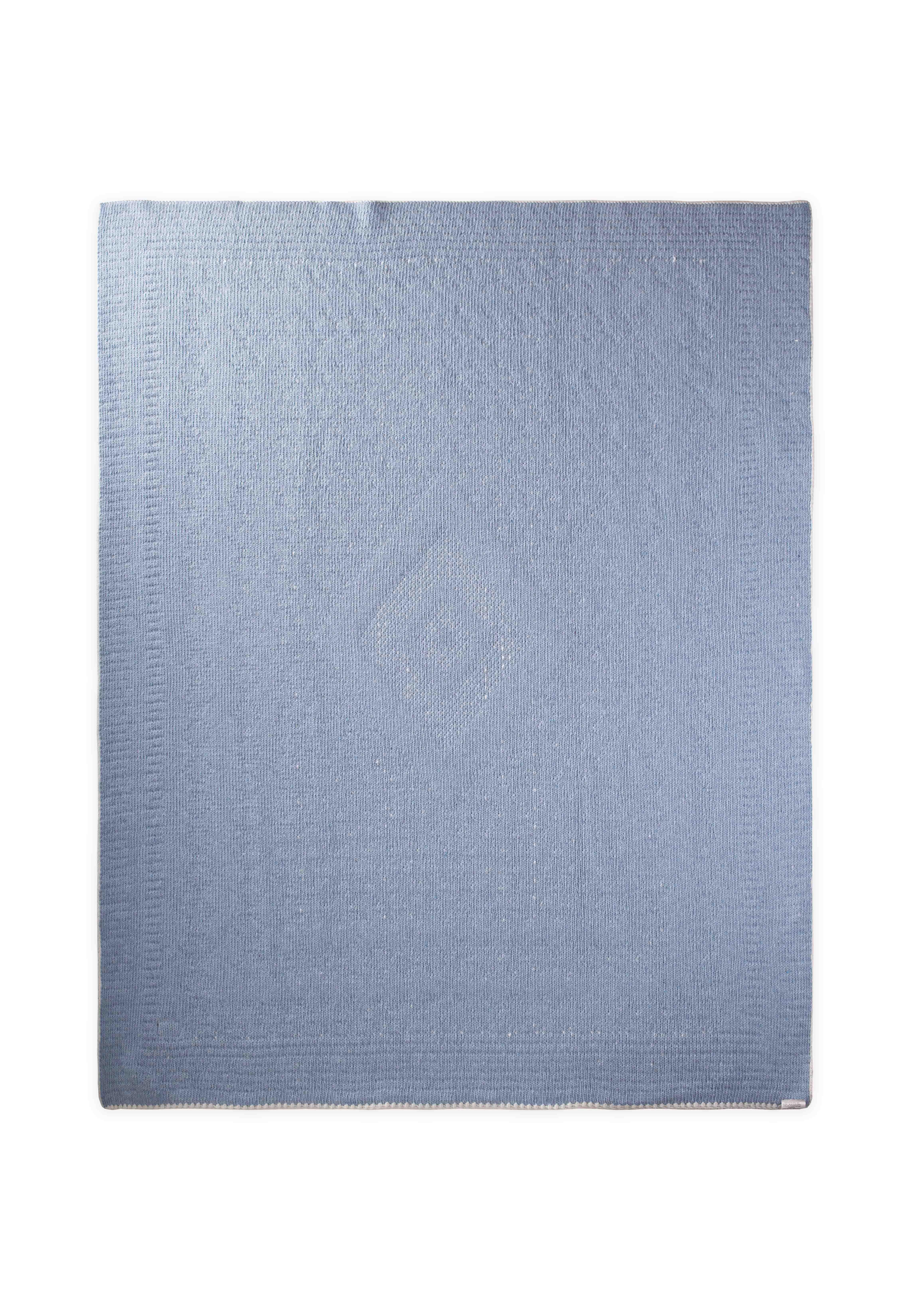 CigitFloransa Model Kutulu Battaniye 80X100 Cm EKRU MAVİ