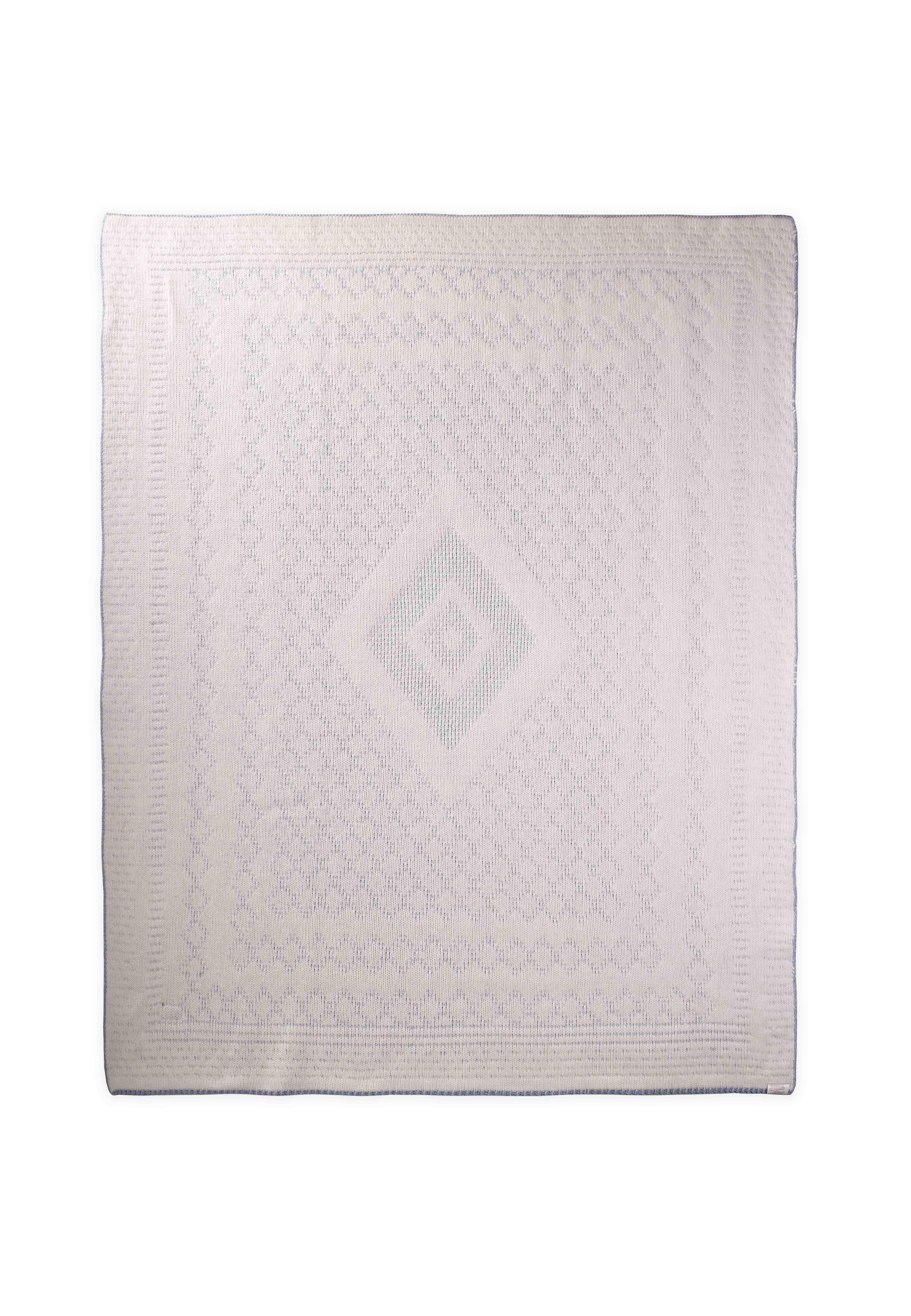 CigitFloransa Model Kutulu Battaniye 80X100 Cm MAVİ EKRU