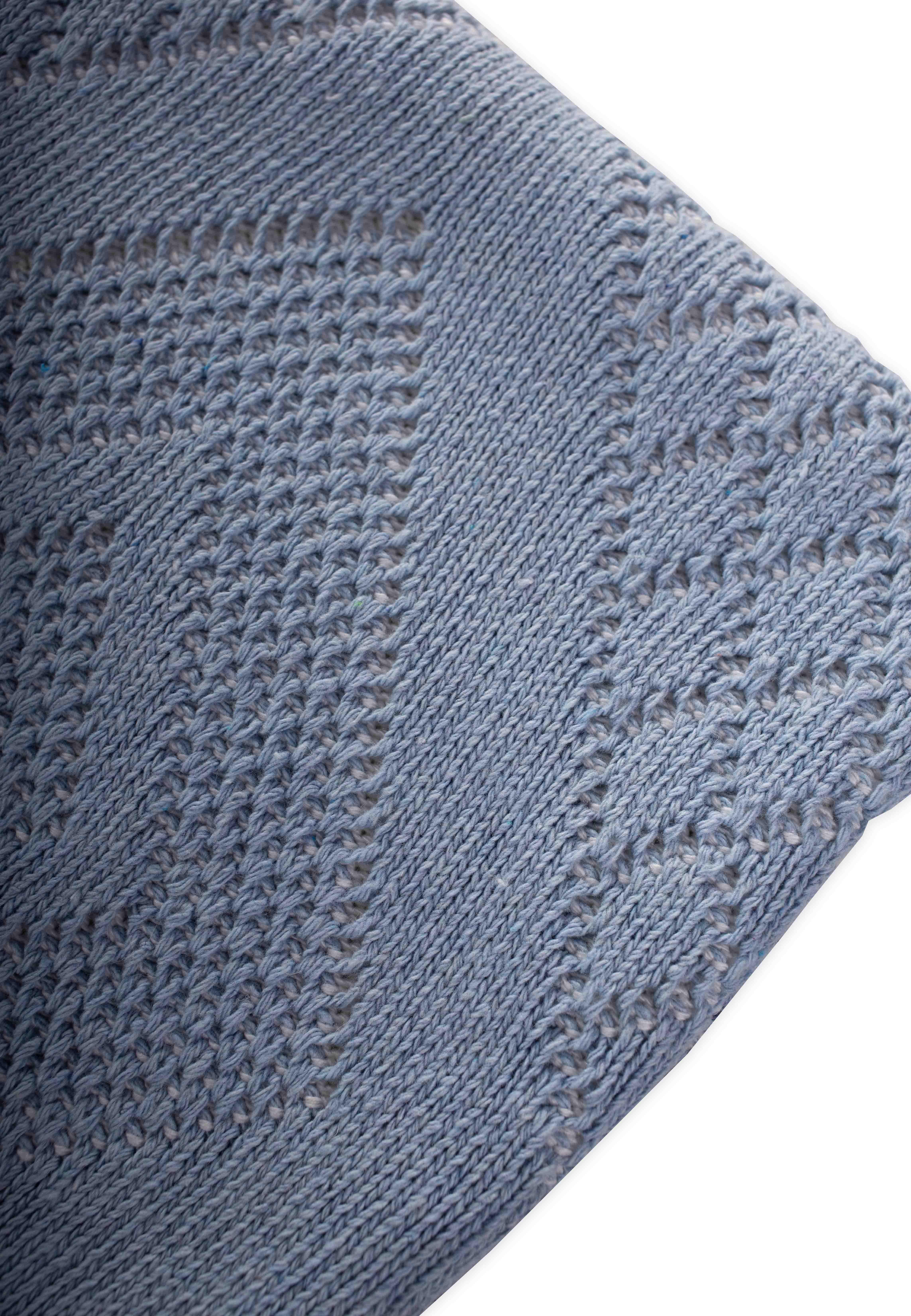 CigitFloransa Model Kutulu Battaniye 80X100 Cm MAVİ EKRU