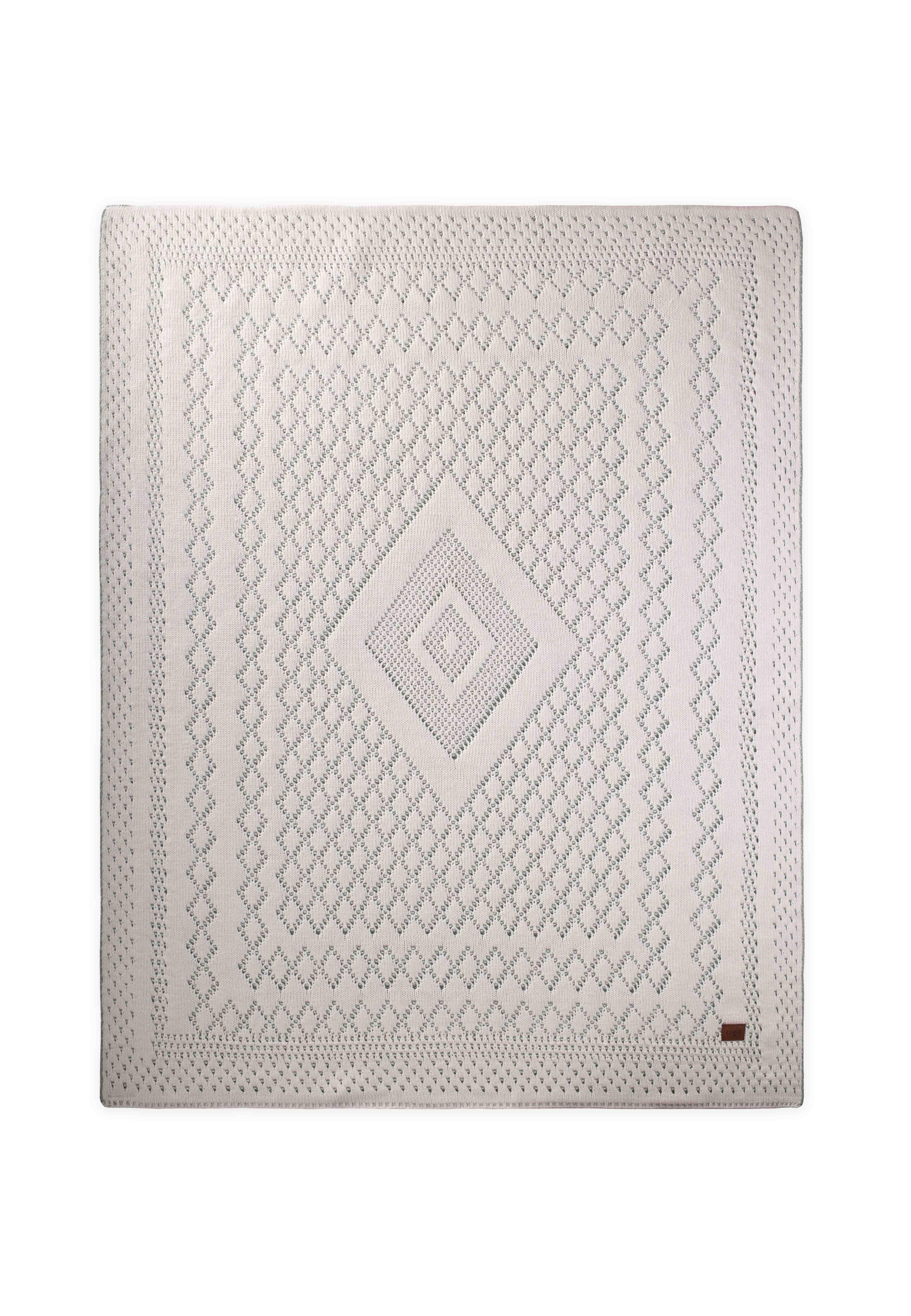 CigitFloransa Model Kutulu Battaniye 80X100 Cm EKRU MİNT