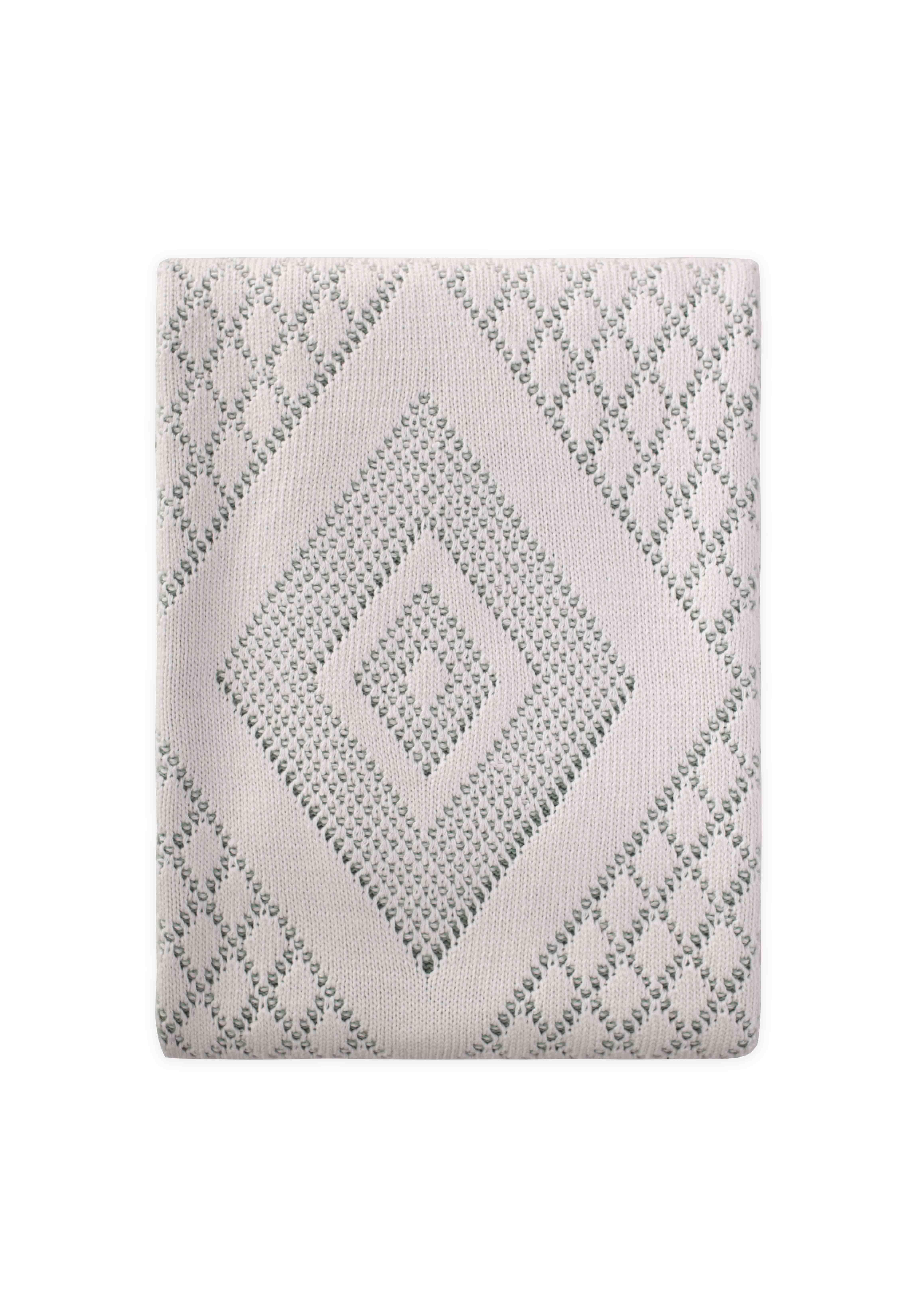 CigitFloransa Model Kutulu Battaniye 80X100 Cm EKRU MİNT