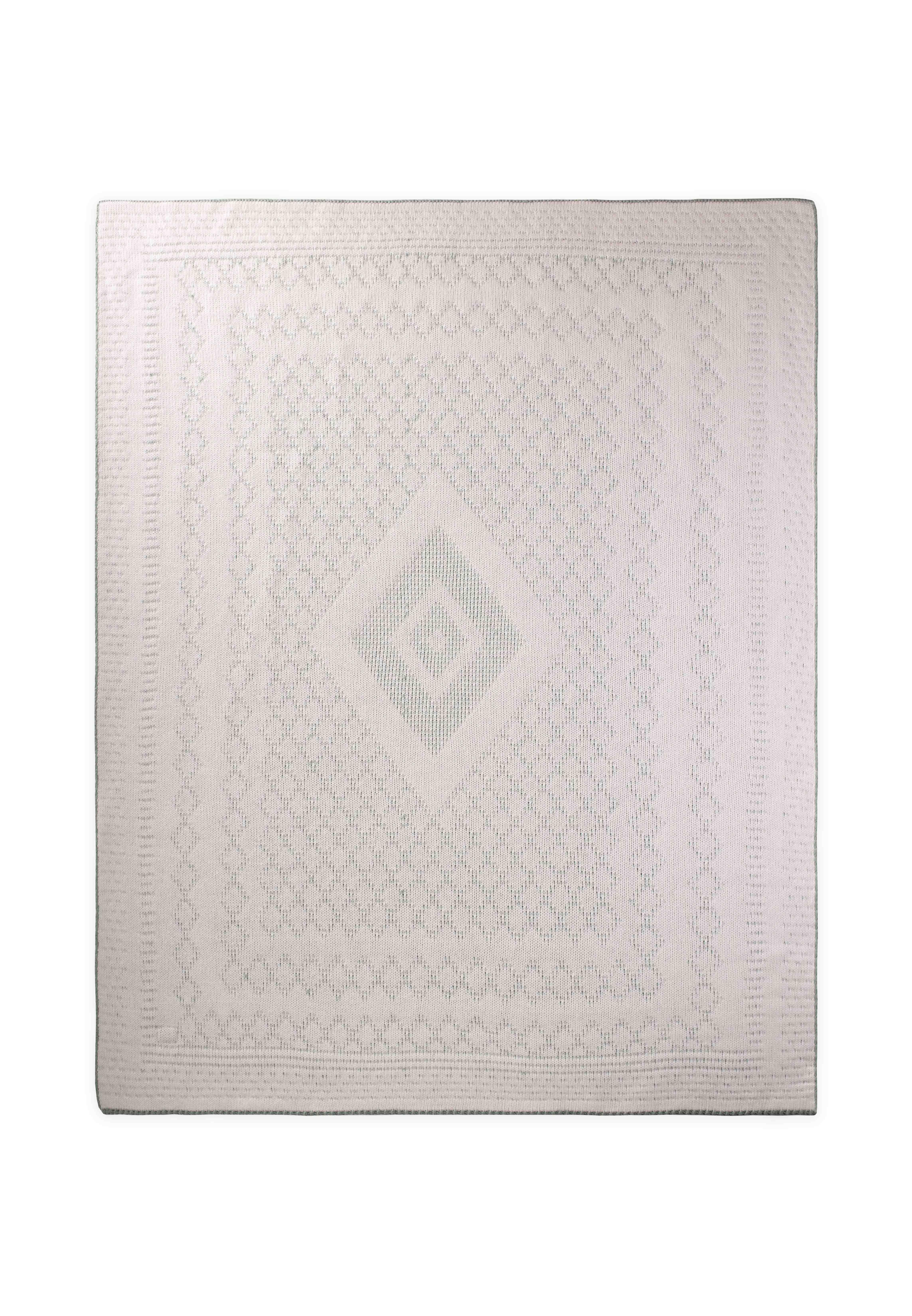 CigitFloransa Model Kutulu Battaniye 80X100 Cm MİNT EKRU