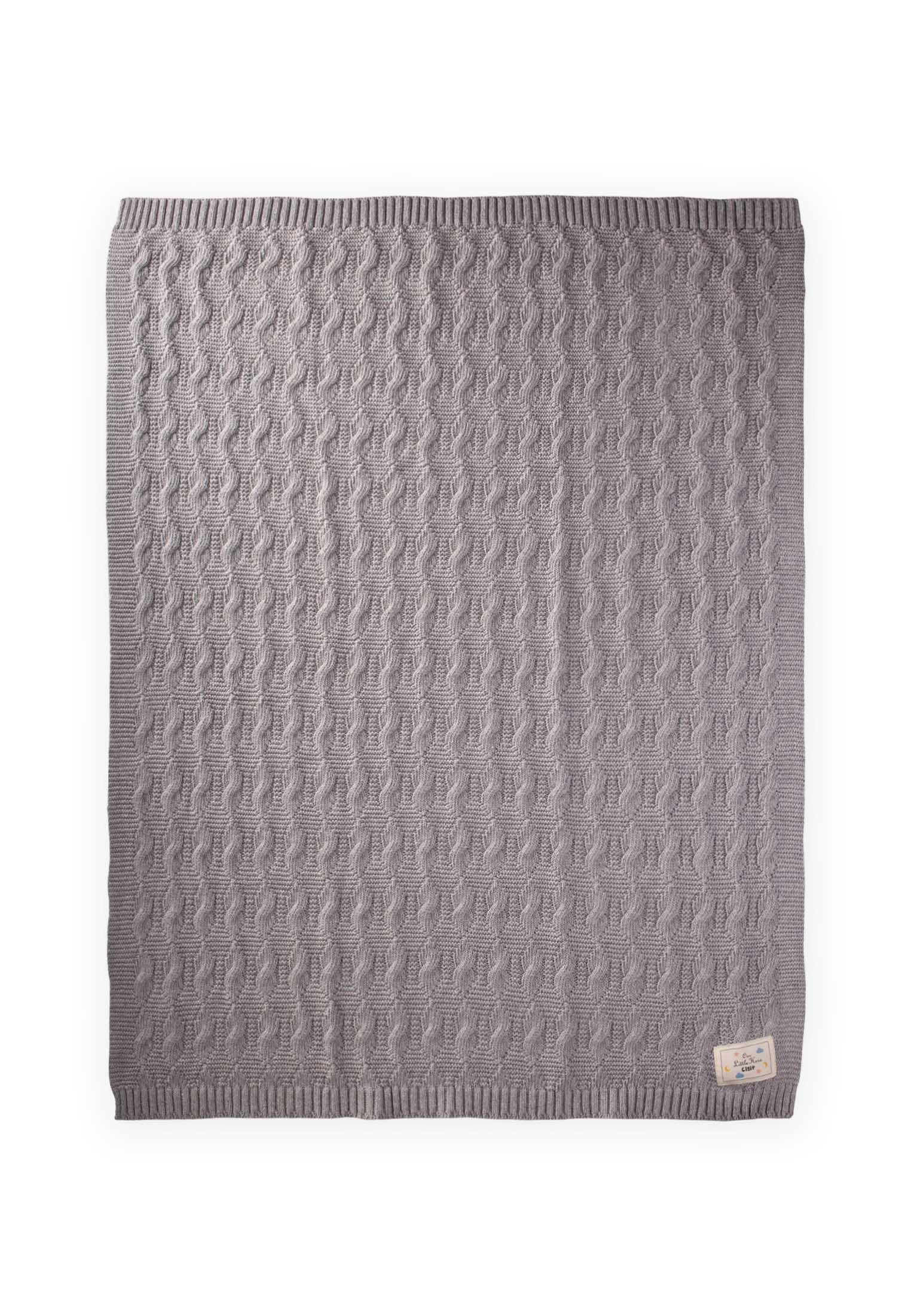 CigitHavana Örgü Battaniye 80X100 Cm GRİ