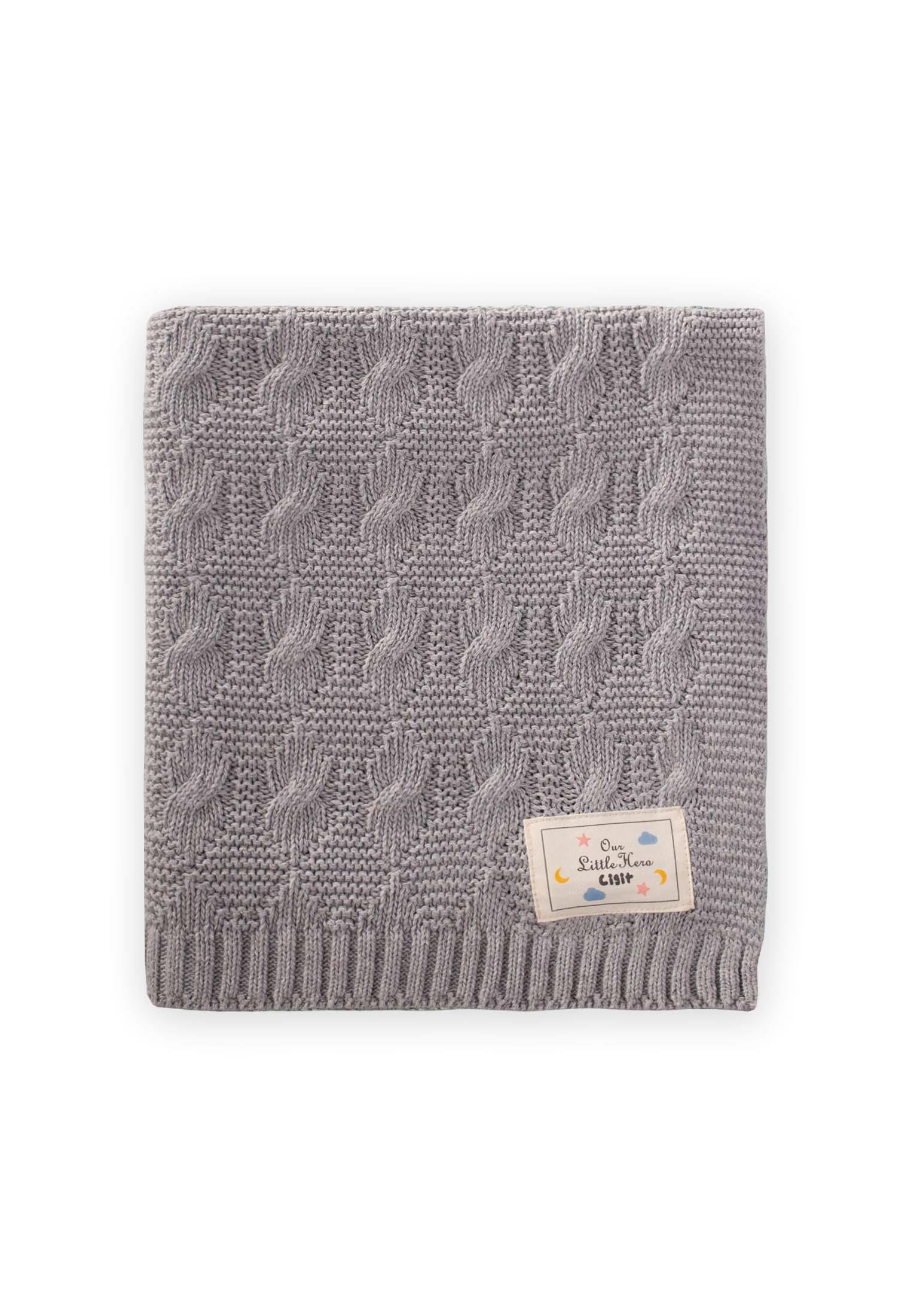 CigitHavana Örgü Battaniye 80X100 Cm GRİ