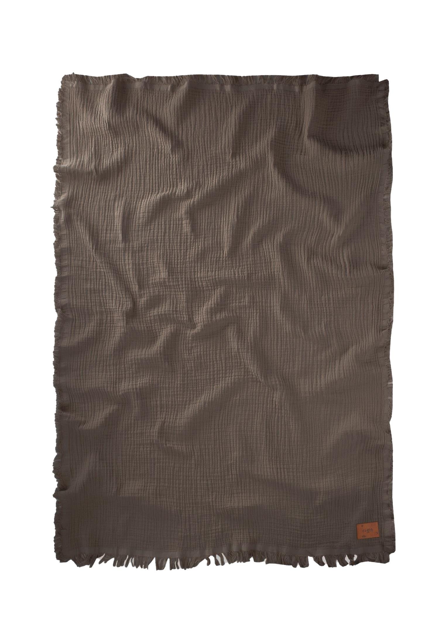 CigitMüslin Dört Kat Yatak Örtüsü 200X220 Cm K. BEJ
