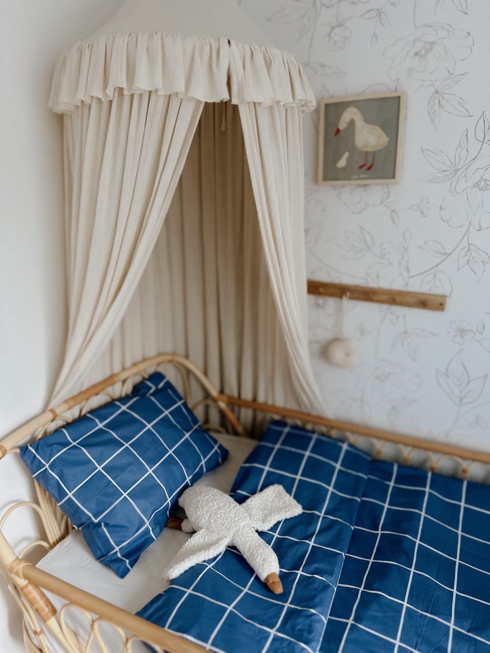 CigitGenç Boy Nevresim Takım (Nevresim+Yastık Kılıfı) 150X 200 Cm MAVİ KARELİ