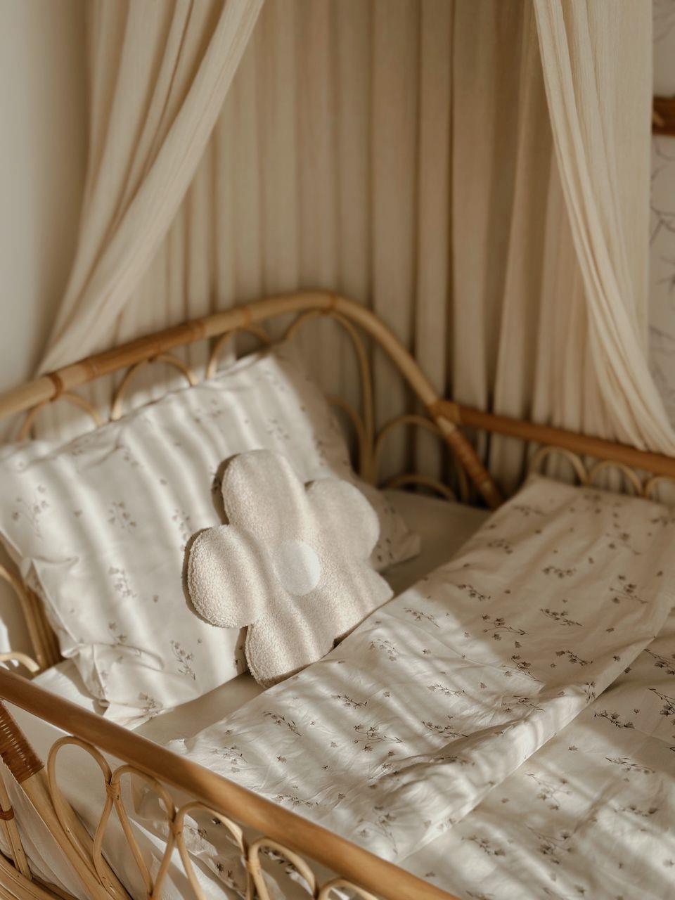 CigitBebe Boy Nevresim Takım ( Nevresim+ Yastık Kılıfı )100X120Cm BEJ ÇİÇEKLİ