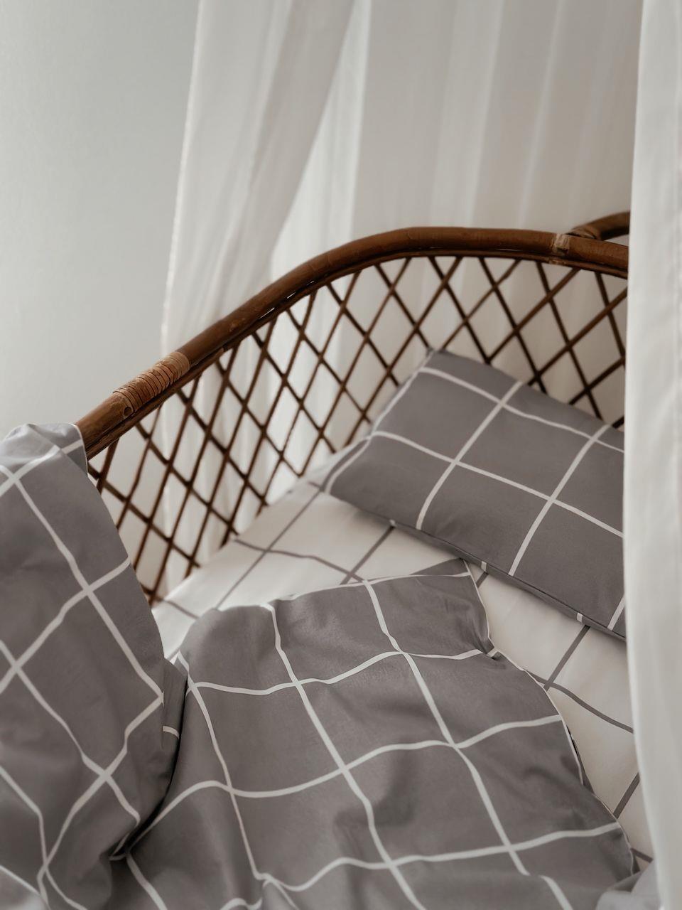 CigitBebe Boy Çarşaf 120X150 Cm GRİ KARELİ