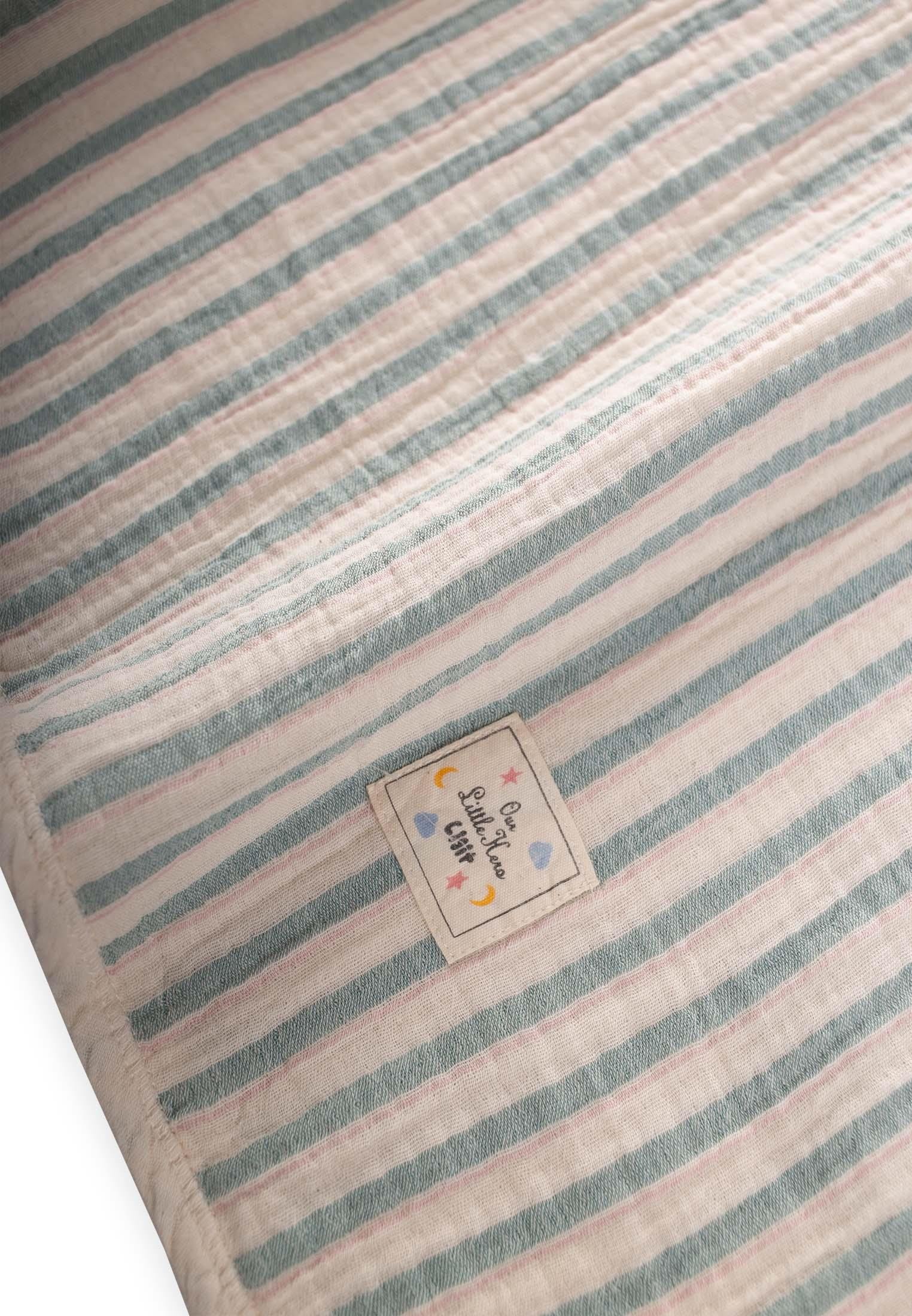 CigitMüslin Panço Standart YEŞİL PUDRA ÇİZGİLİ