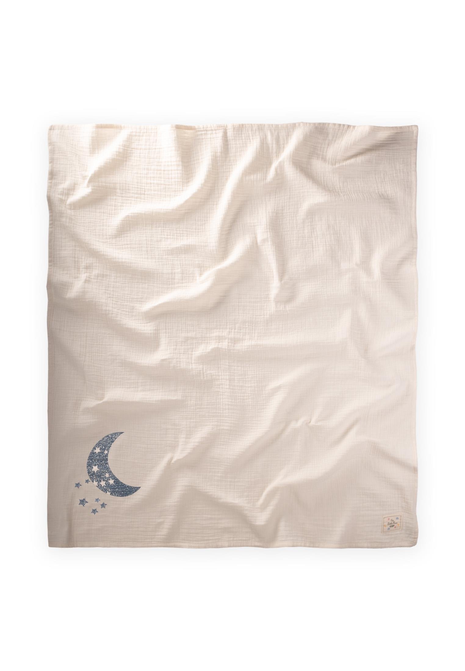 CigitAy Baskılı Naturel Battaniye 90X100 Cm İNDİGO BASKILI