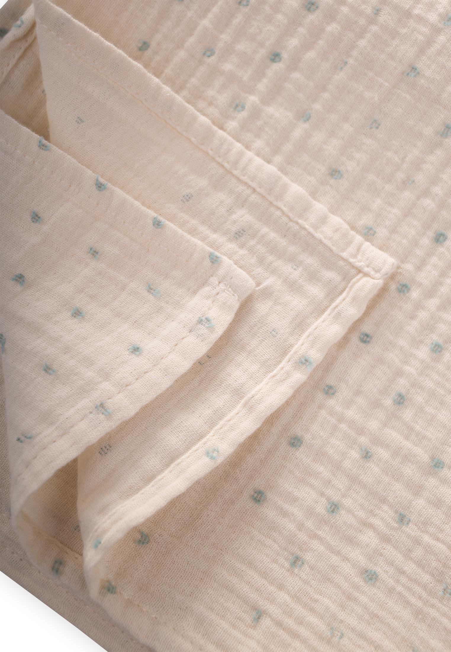 CigitNaturel Puantiyeli Müslin Battaniye 90X100 Cm MİNT YEŞİLİ