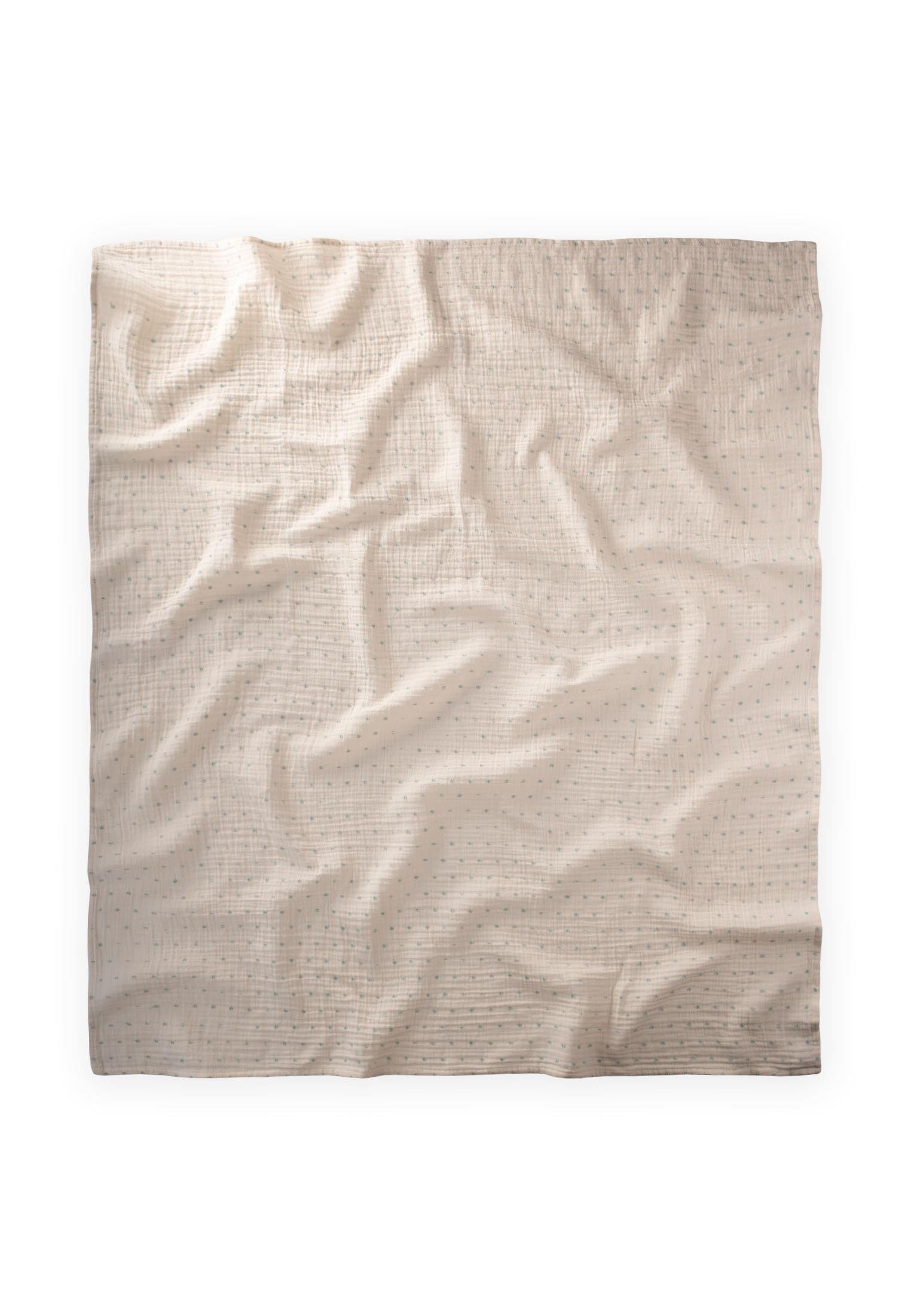 CigitNaturel Puantiyeli Müslin Battaniye 90X100 Cm MİNT YEŞİLİ