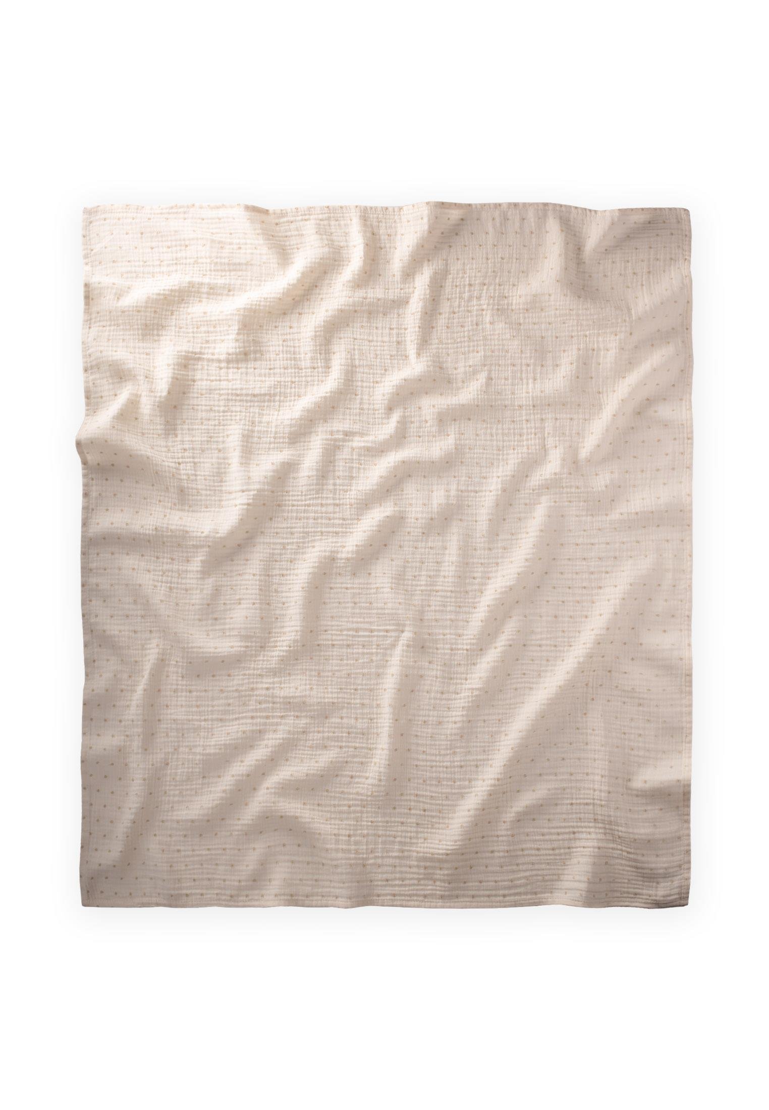 CigitNaturel Puantiyeli Müslin Battaniye 90X100 Cm SÜTLÜ KAHVE