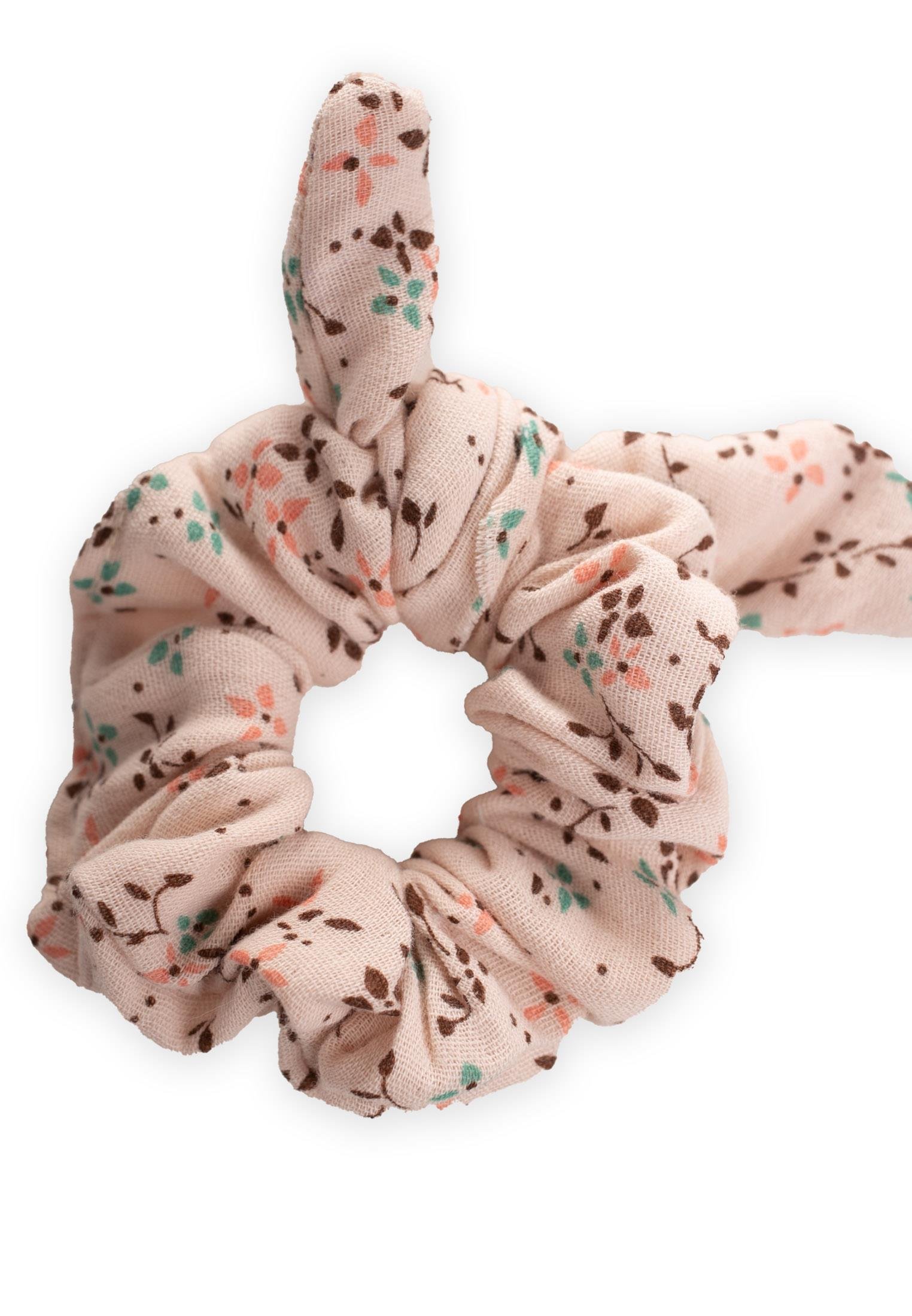 CigitLastikli Saç Tokası Pudra Pembe Çiçekli