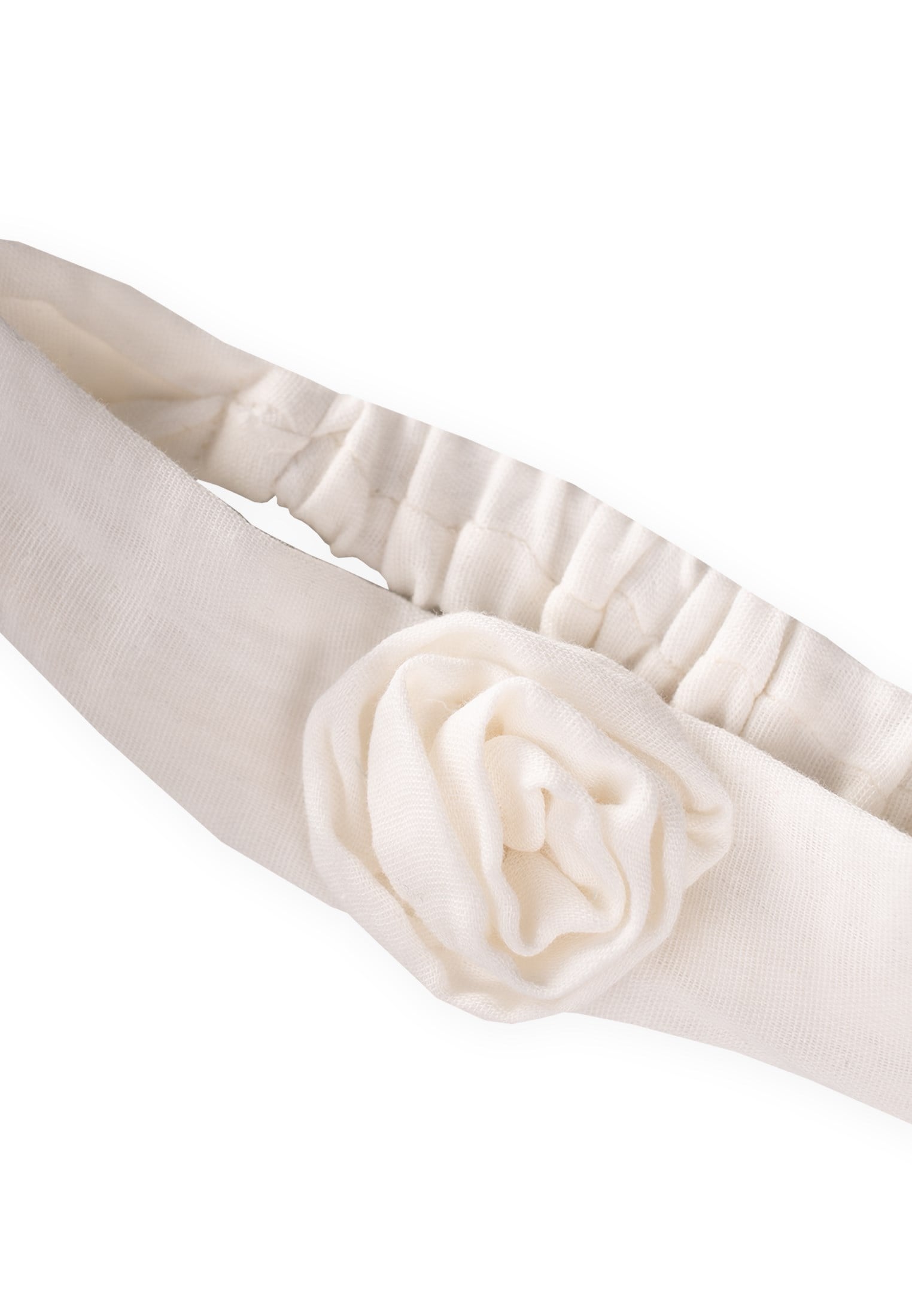 CigitMüslin Gül Figürlü Lastik Bandana EKRU