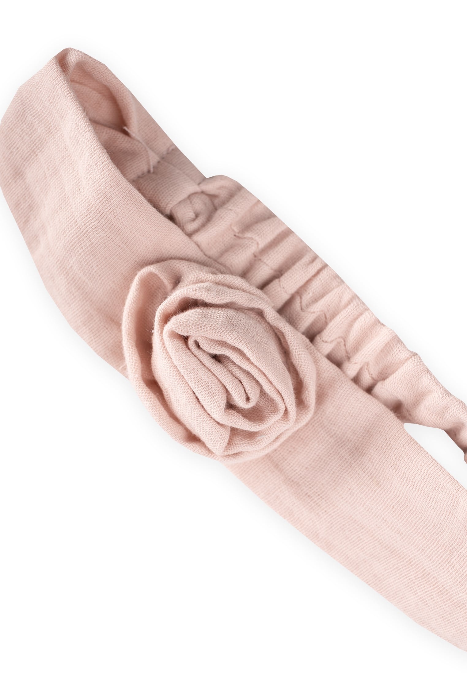 CigitMüslin Gül Figürlü Lastik Bandana PUDRA PEMBE